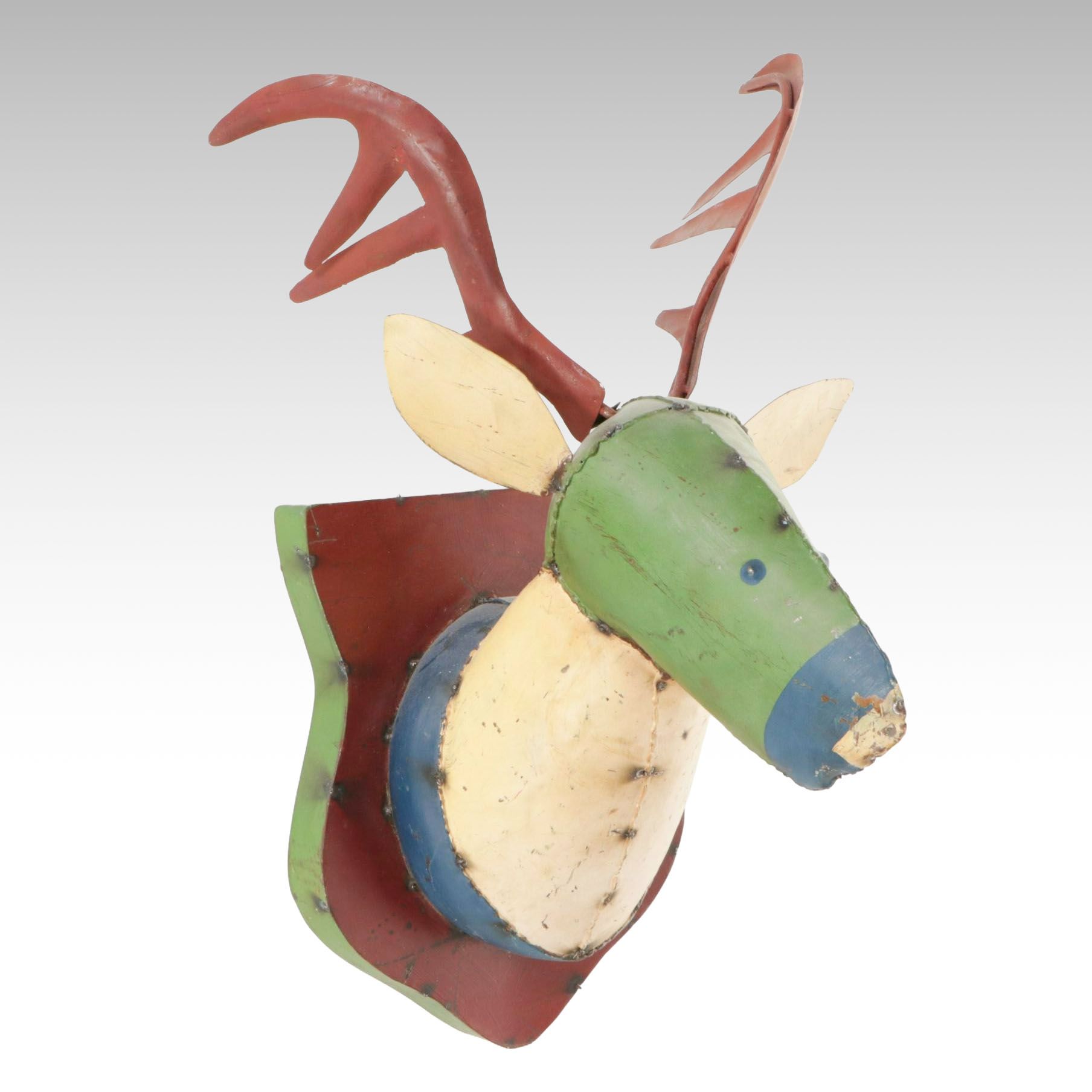 Painted Faux Deer Head Wall Mount