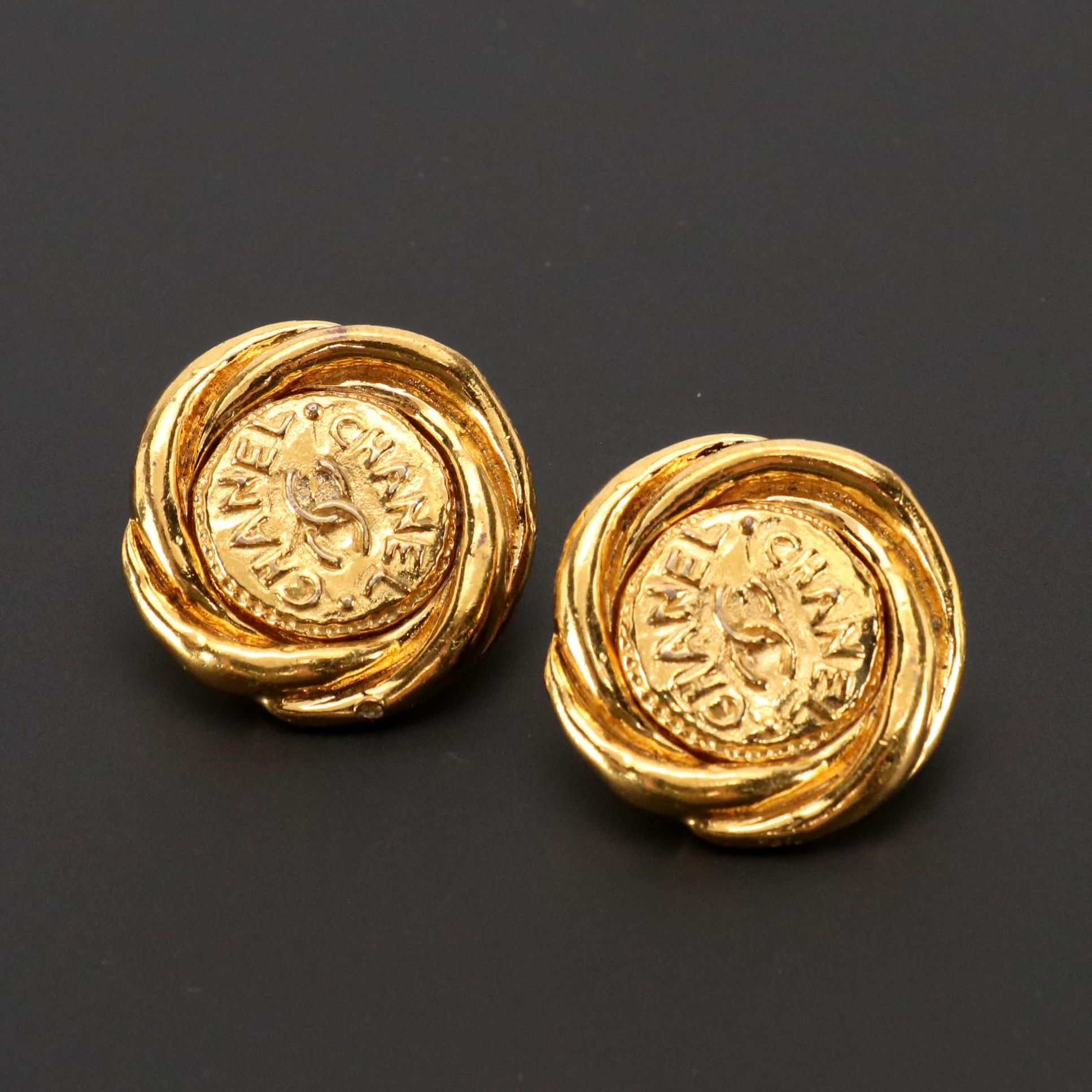 Chanel Coco Mark Clip Back Earrings