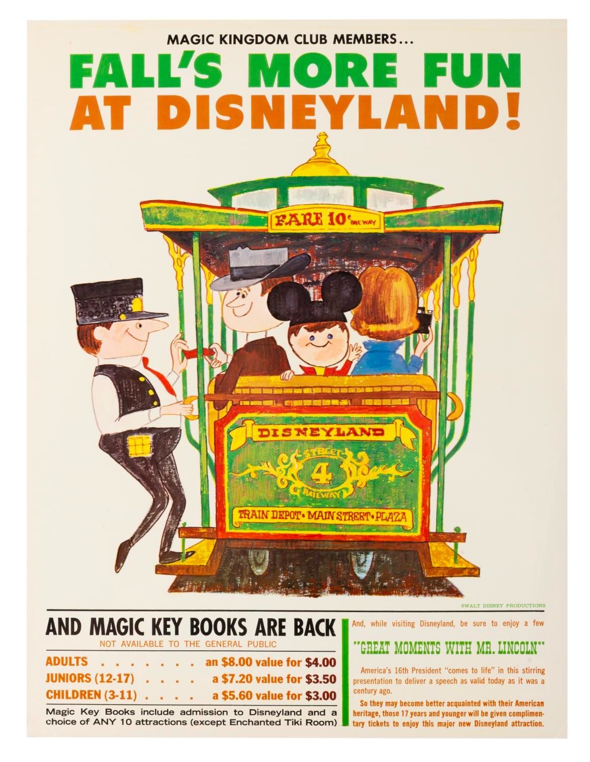 A Disneyland Magic Kingdom Club Ticket Book Flyer.