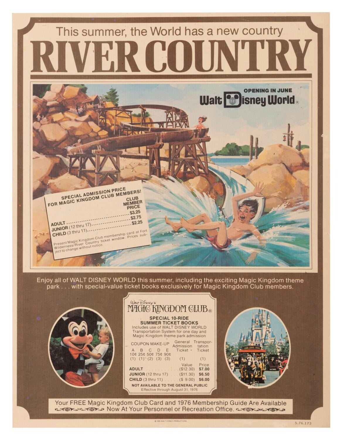 A Walt Disney World River Country Flyer.