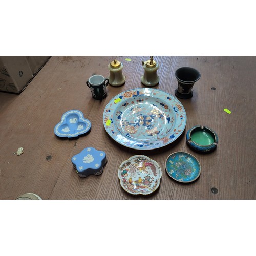 An assortment of small decorative wares including a floral a...