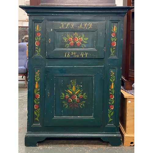 A 19th century Swedish Folk Art florally painted marriage cu...