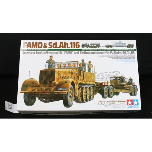 Boxed Tamiya 1/35 246 FAMO & Sd.Ah.116 plastic model kit, co...