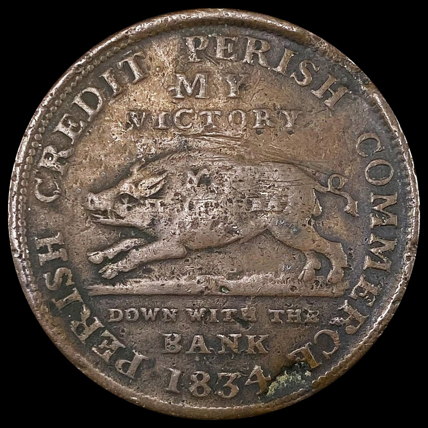 1834 Hard Times Token NICELY CIRCULATED