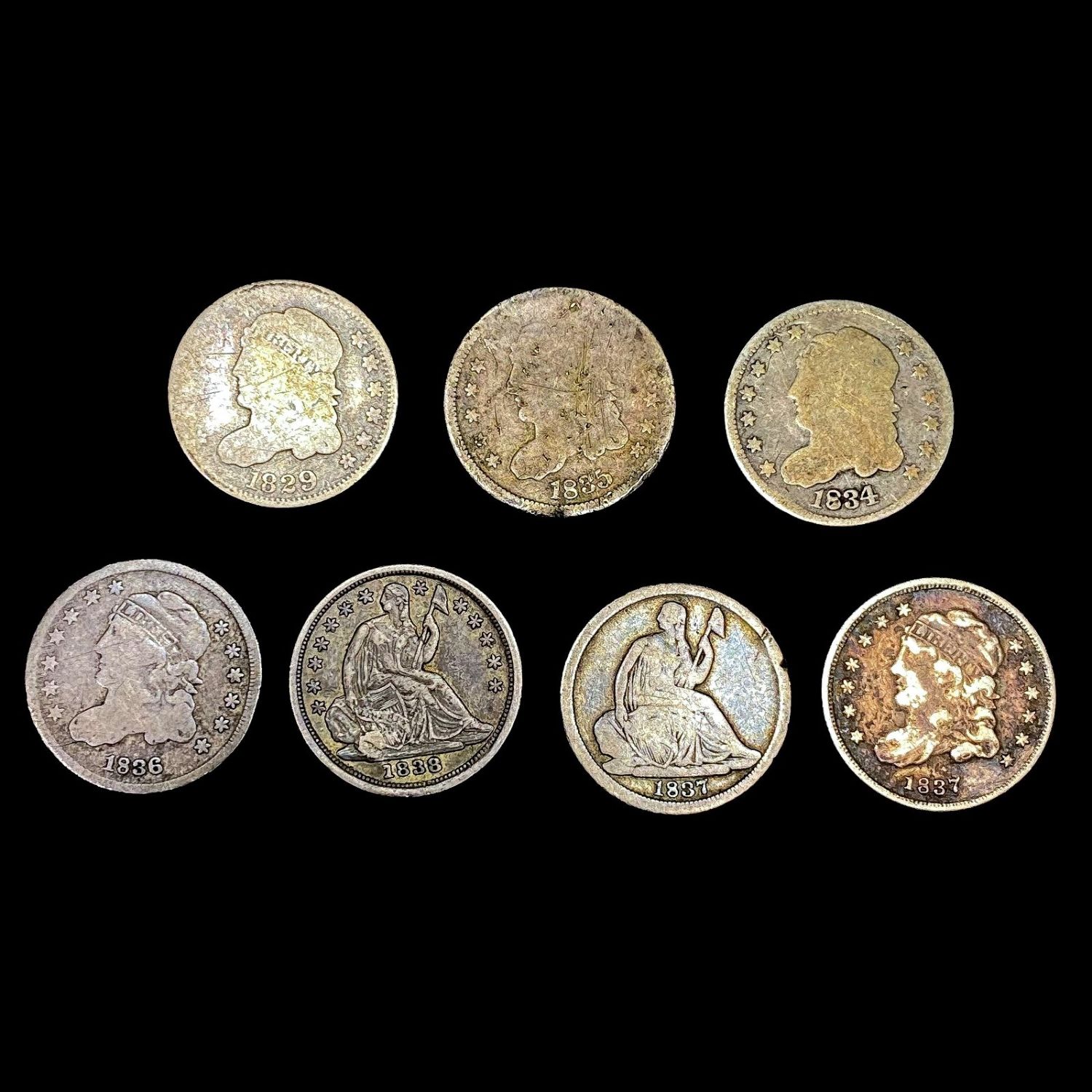 [7] Varied US Half Dimes [1829, 1834, 1835, 1836,