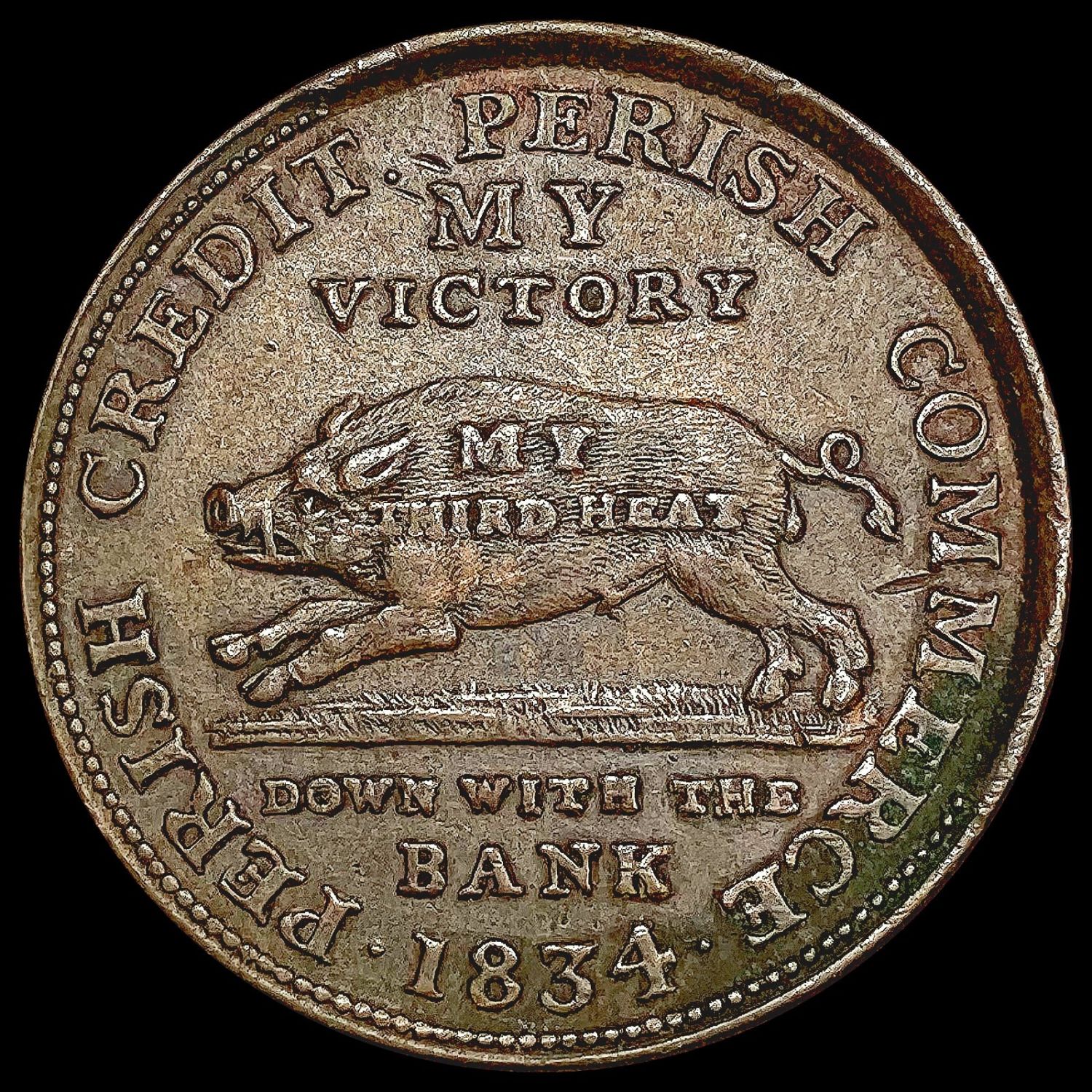 1834 Hard Times Token HIGH GRADE