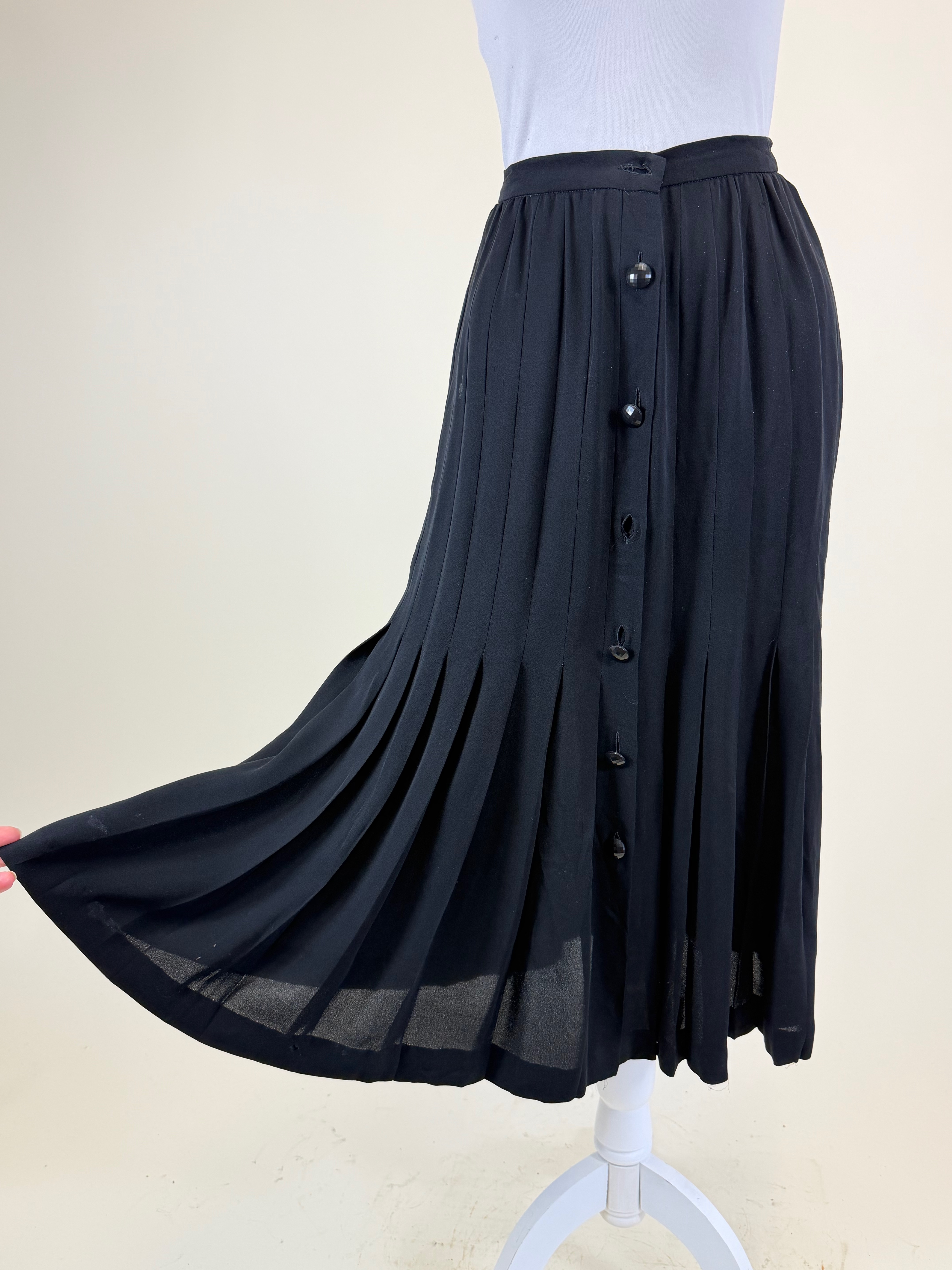 Vintage Valentino Pleated Silk Skirt
