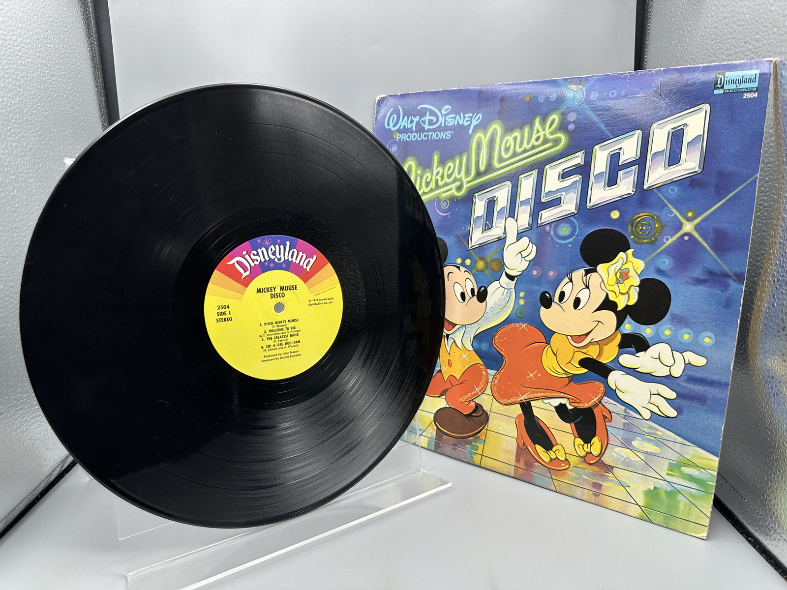 1979 Walt Disney Productions Disneyland Records Mickey Mouse Disco Vinyl Album - 2504
