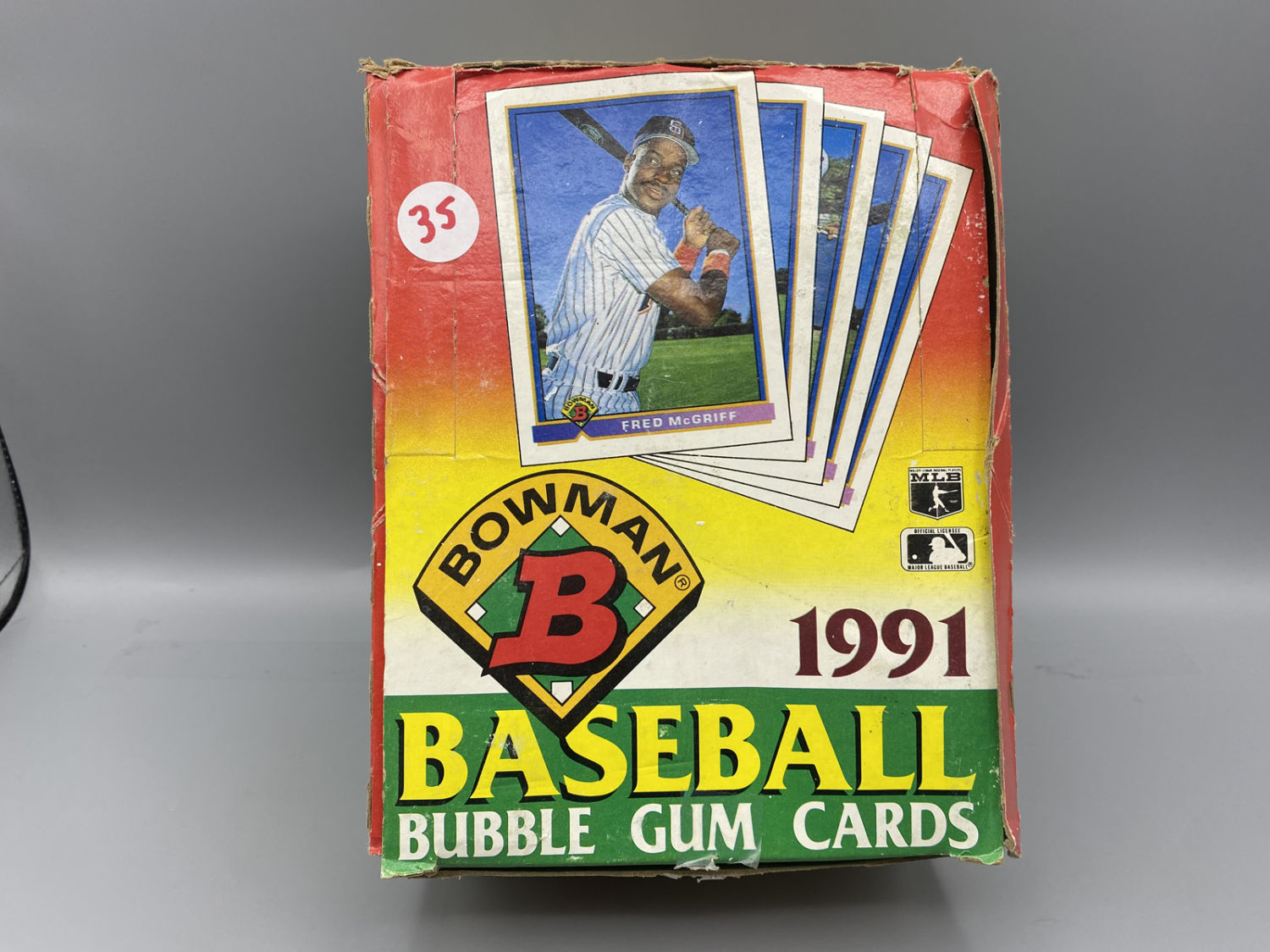1991 Bowman Baseball Unopened Box - Possible Rookies of Chipper Jones, Jim Thome, Ivan Rodriguez, Jeff Bagwell