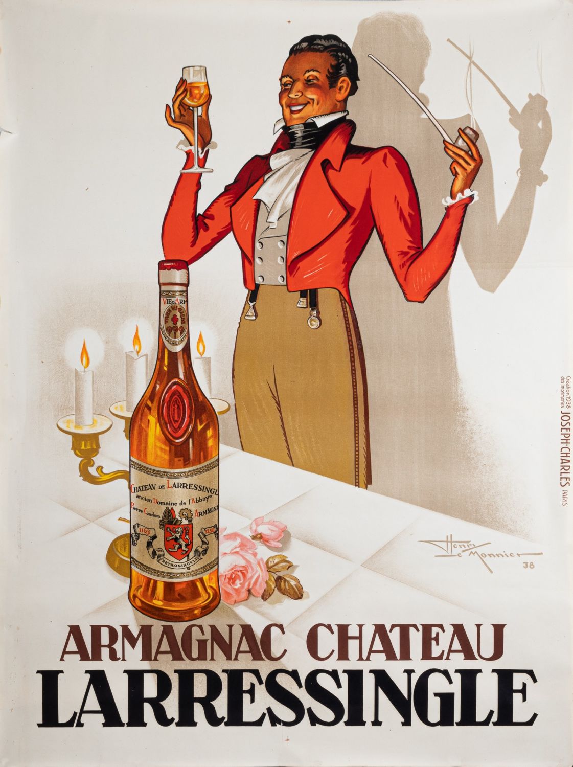 ARMAGNAC CHATEAU LARRESSINGLE POSTER BY HENRI LE MONNIER