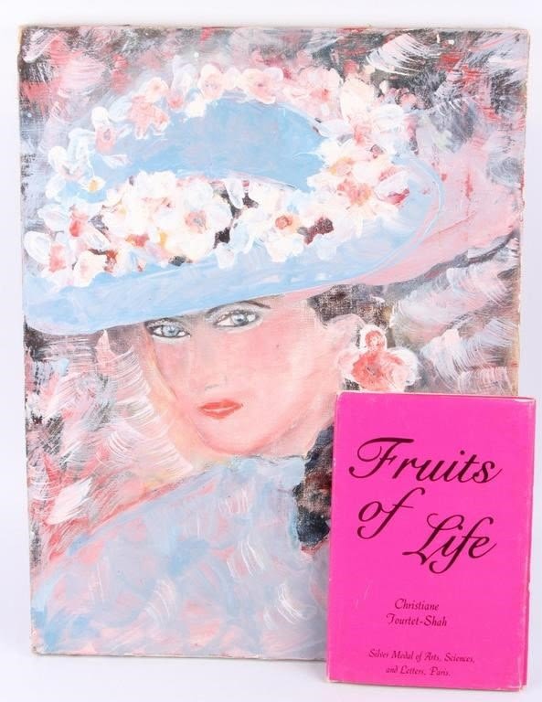 CHRISTIANE TOURTET FLORAL WOMAN  ACRYLIC PAINTING