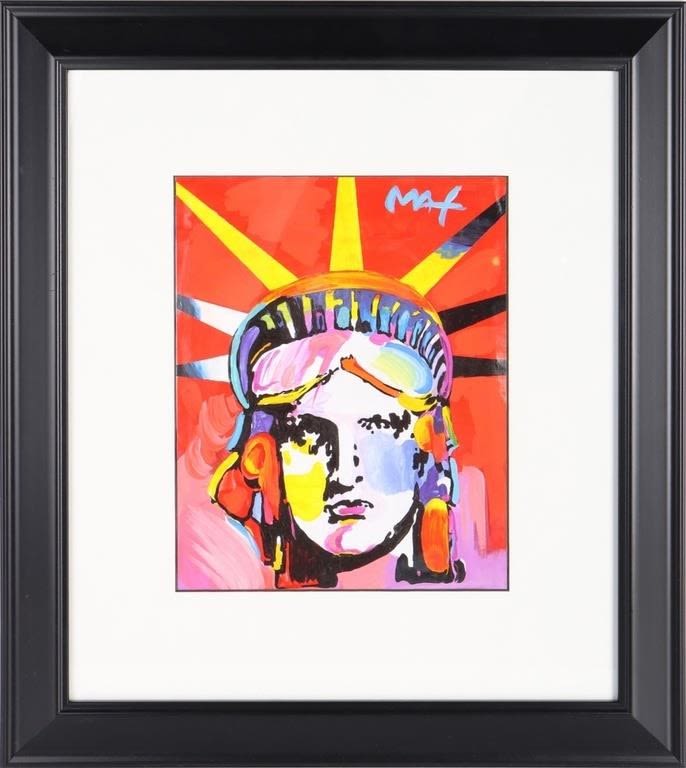 PETER MAX ORIGINAL ACRYLIC PAINTING AFTER