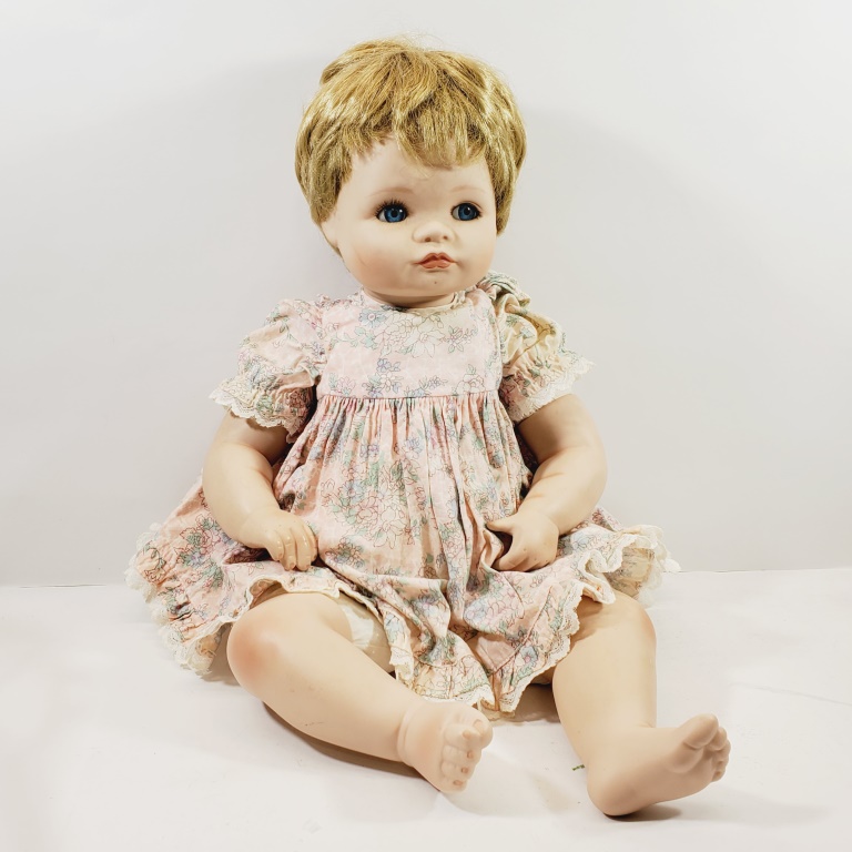 Quality Porcelain Doll Signed Jessica Cloth Body