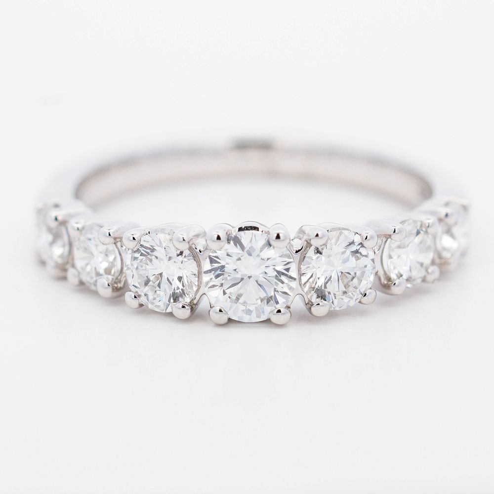 10KWG 1.25ctw Half Eternity Lab Diamond Band, 7