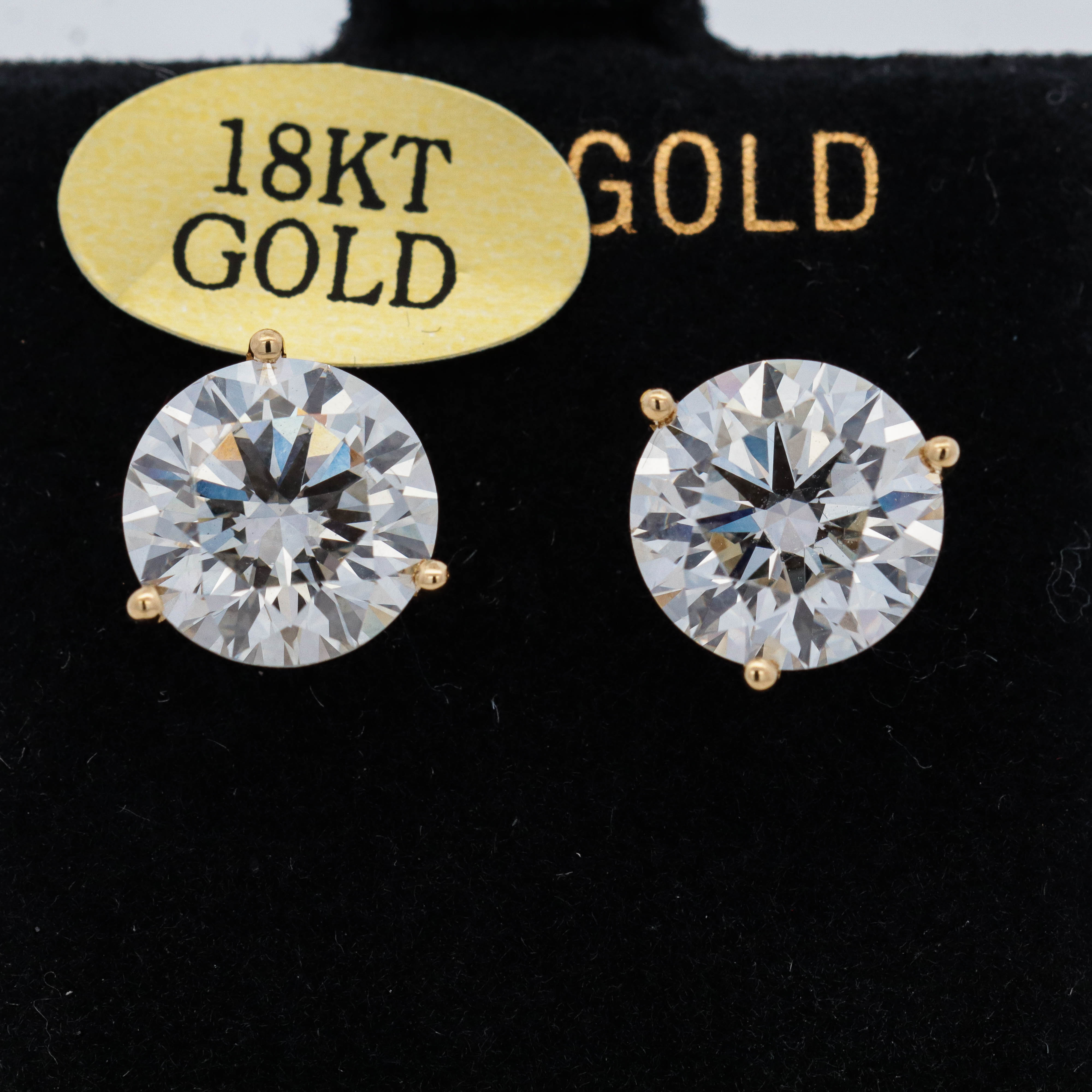 18KYG 6.00ctw 3-Prong Lab Grown Diamond Stud Earrings