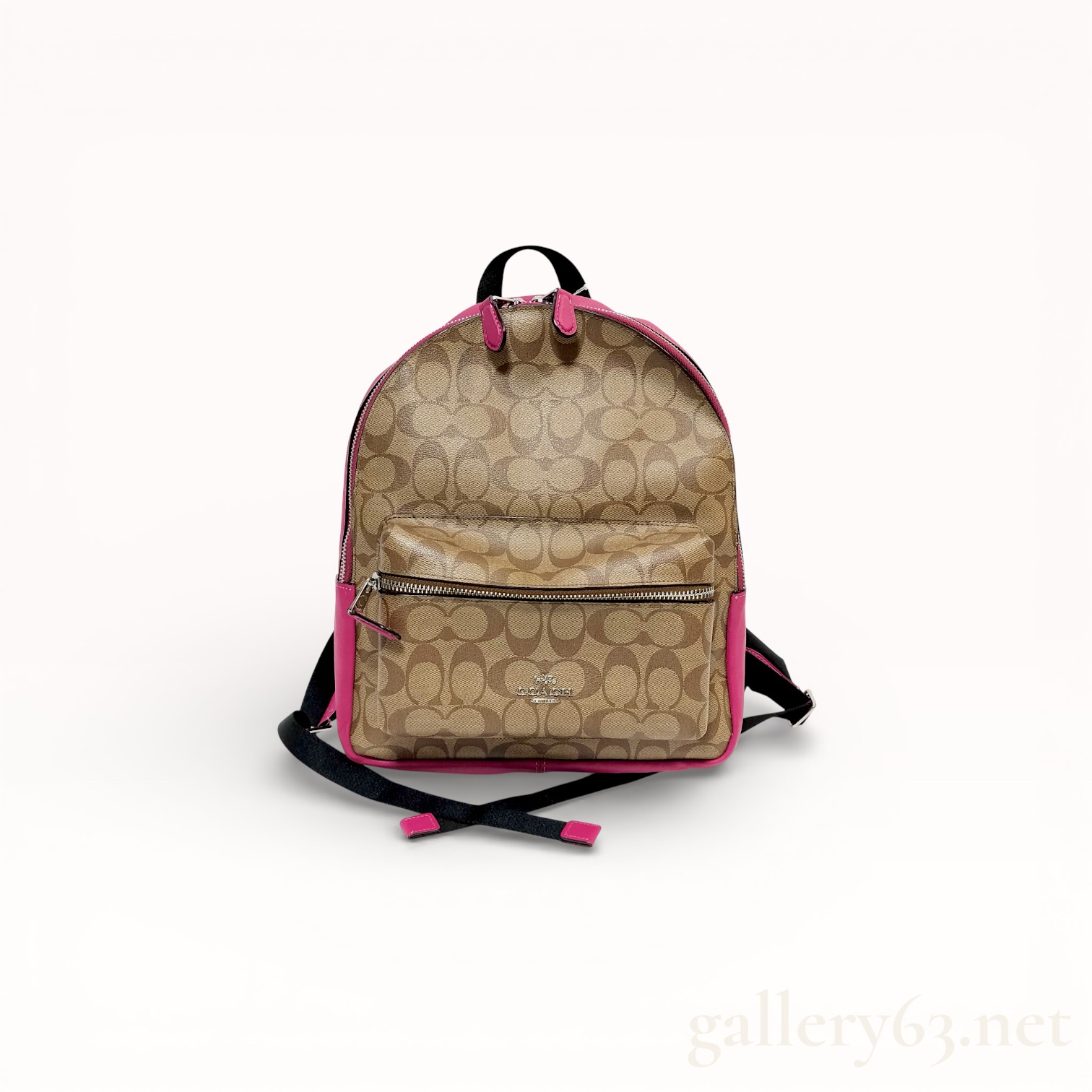 Coach Signature Backpack Style 32200 in Canvas & Pink Leather