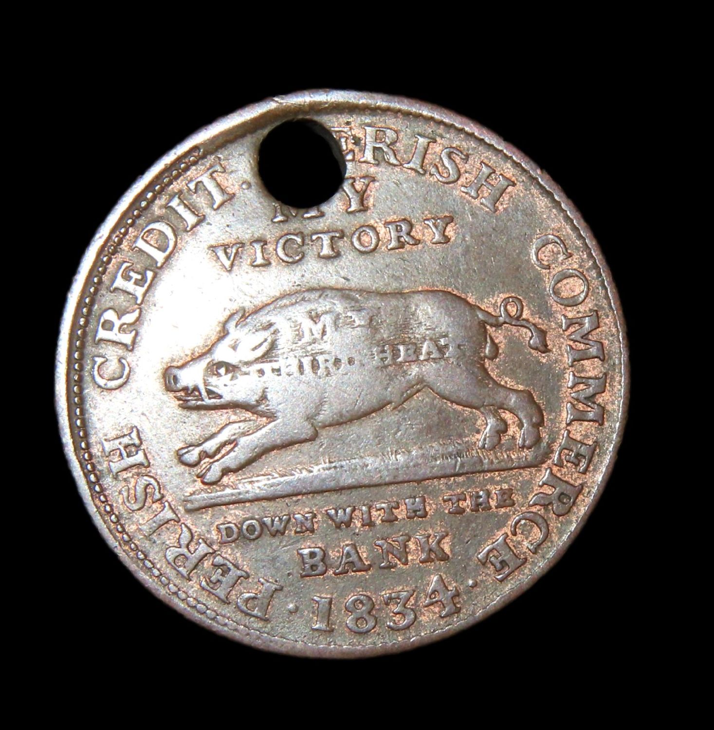 RARE 1834 HARD TIMES TOKEN, EARLY US COIN,American Currency