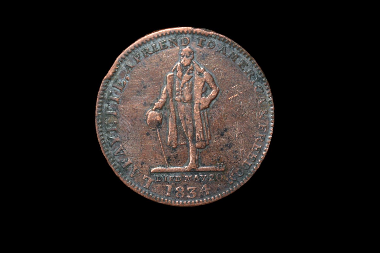 1834 HARD TIMES TOKEN, NOT ONE CENT, EARLY US OBSOLETE