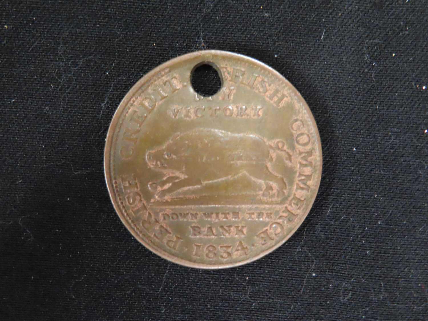 RARE 1834 HARD TIMES TOKEN, EARLY US COIN