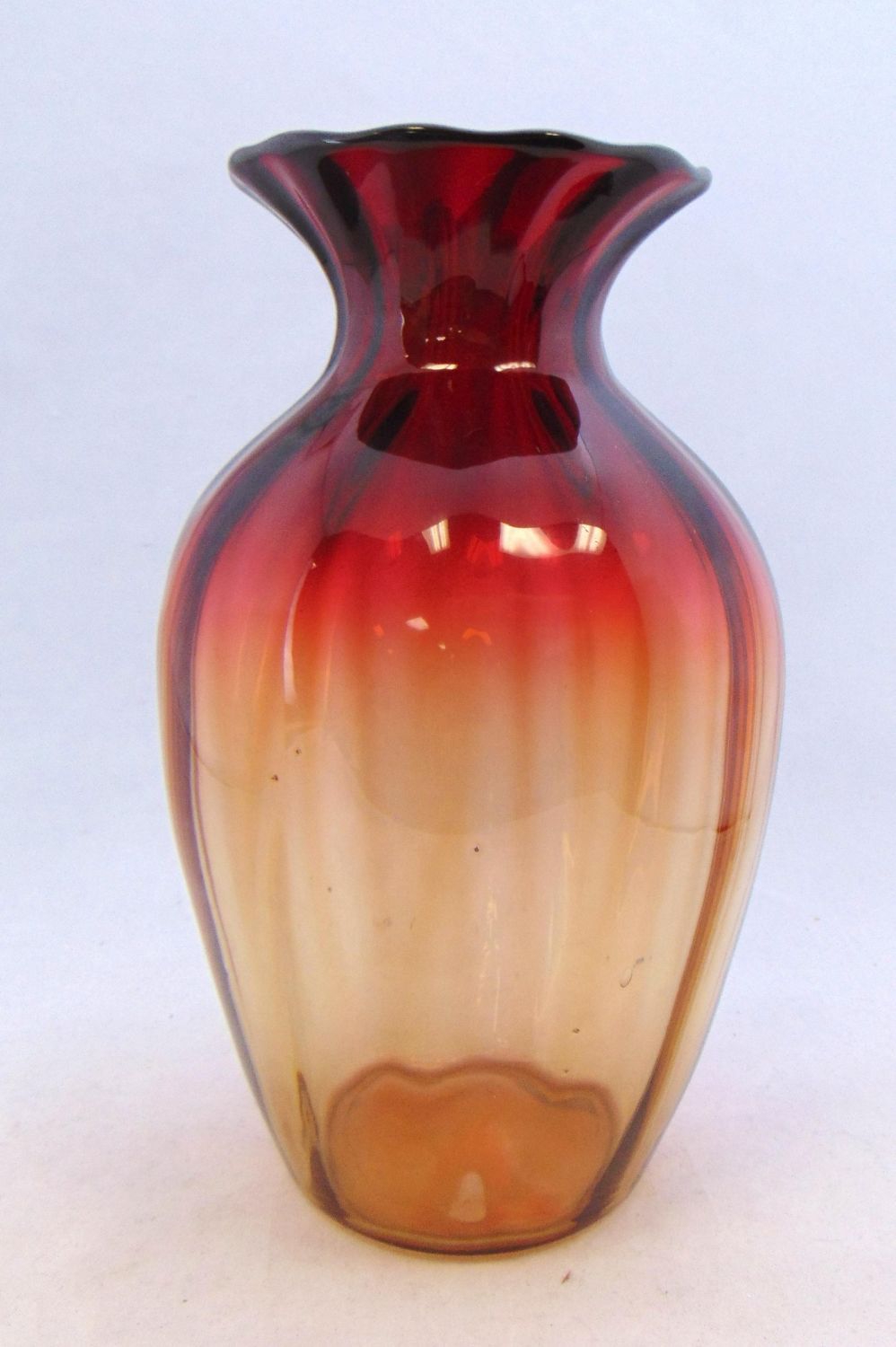 Libbey Amberina glass vase
