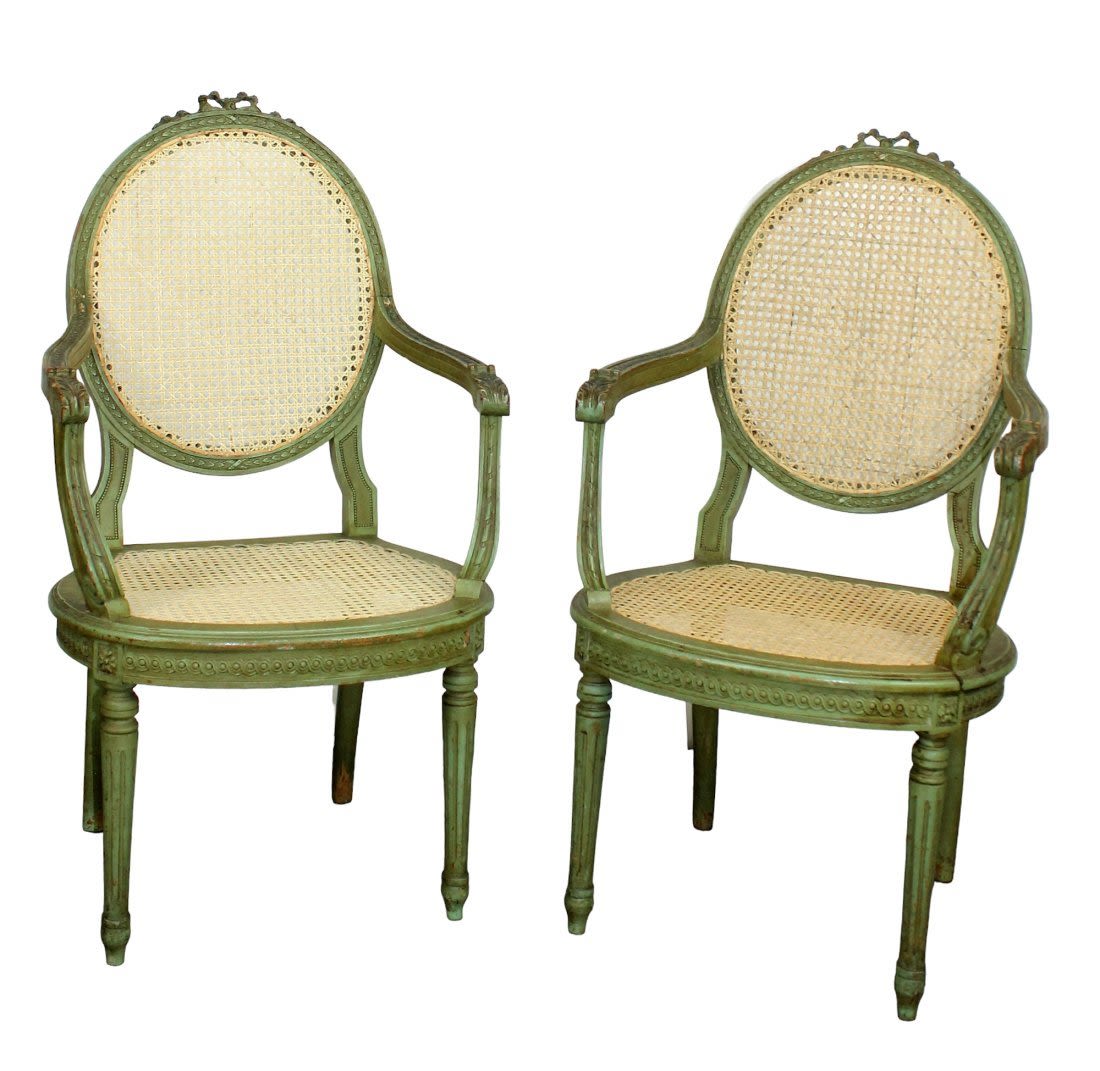 Pair of French Louis XVI style armchairs