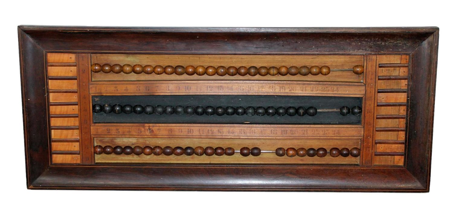 Antique French billiard scoreboard