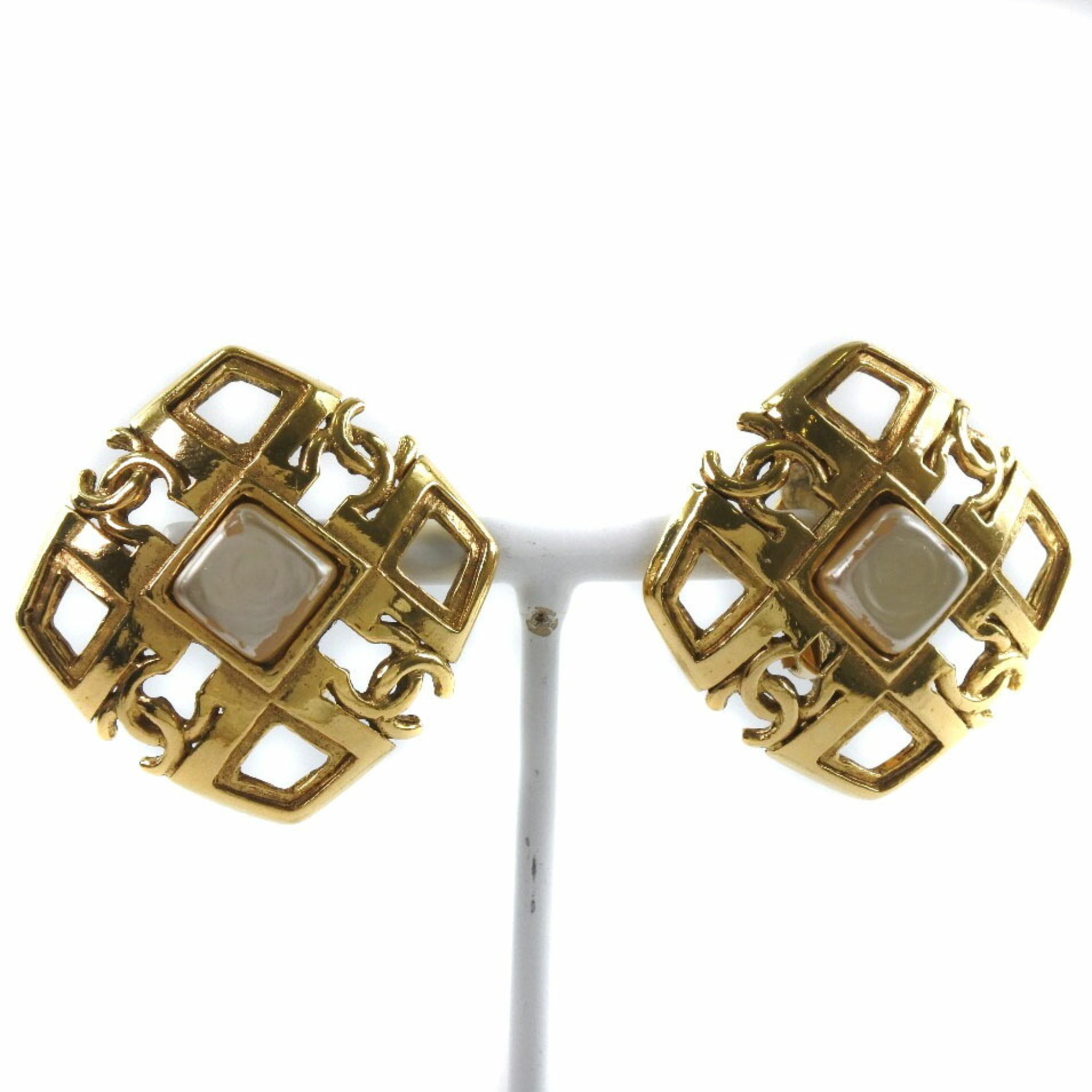 Chanel Cocomark Vintage Gold Plated 23 Women's Earrings
