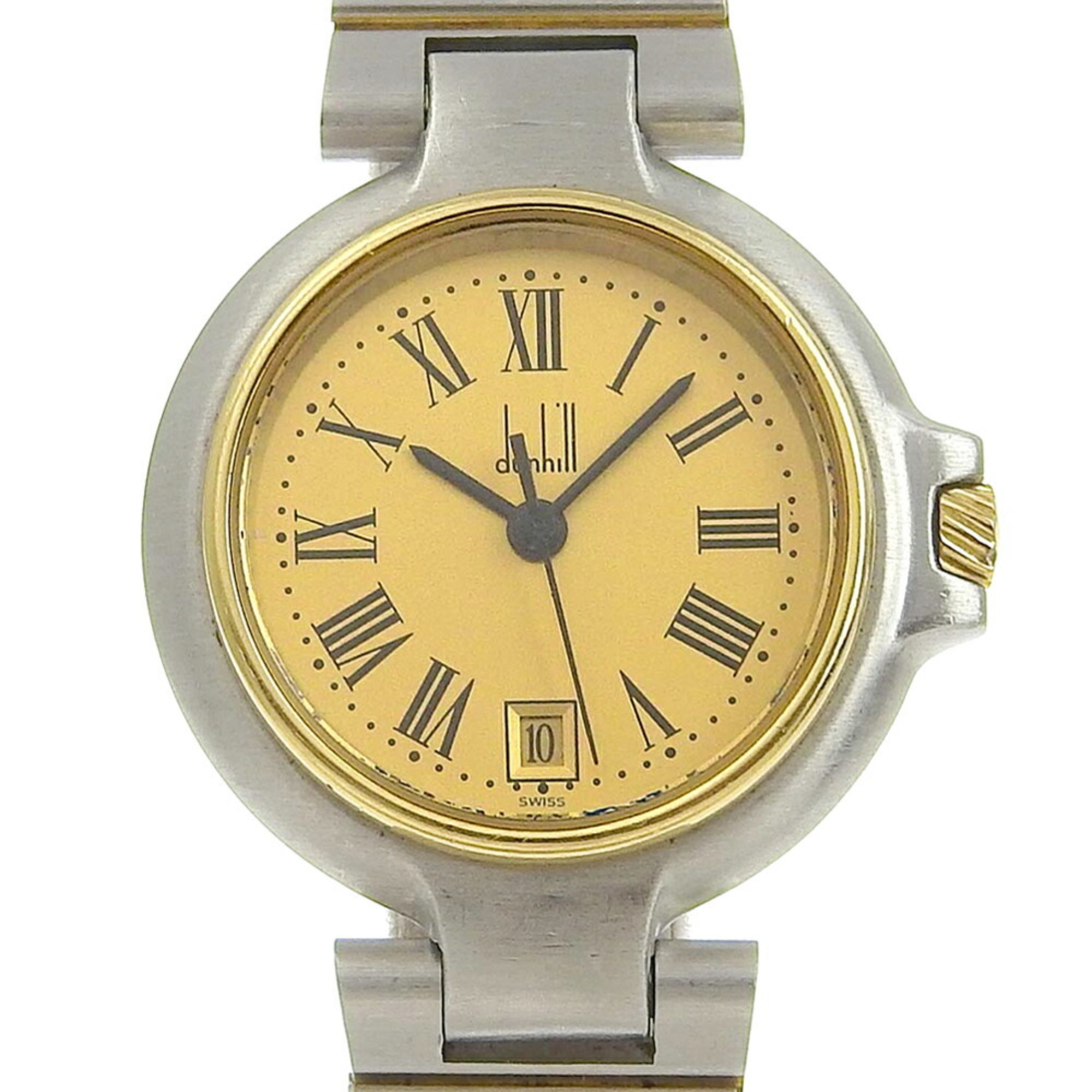 Dunhill Millennium Watch Stainless Steel x Gold Plated Swiss Made Silver/Gold Quartz Analog Display Dial Women's