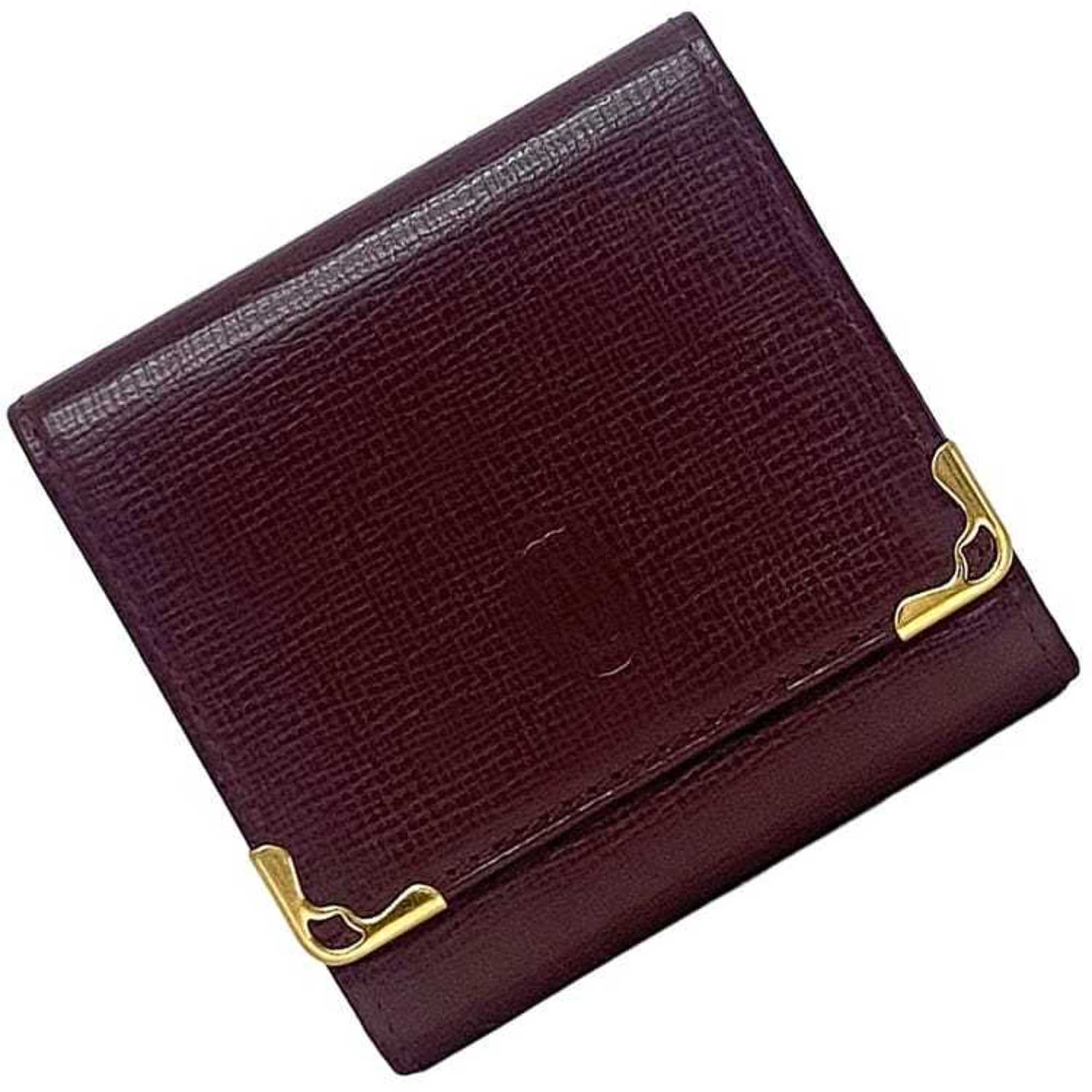 Cartier coin case ec-21981 Bordeaux Must purse grain leather compact ladies men unisex