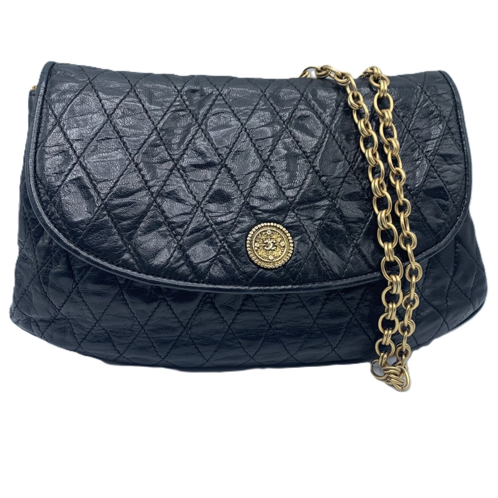 Chanel Chain Shoulder Bag Lambskin Half Moon CHANEL