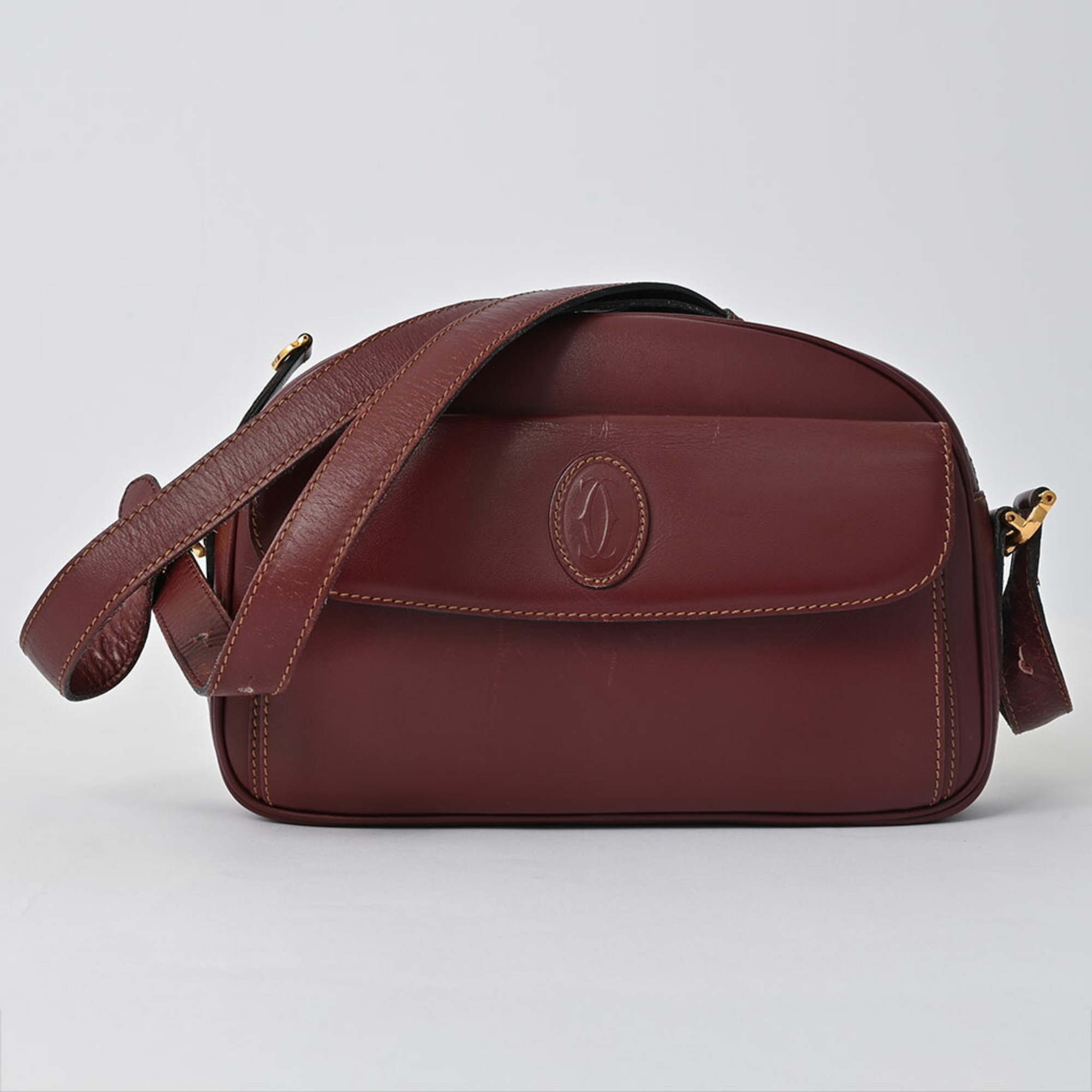 Cartier Must Line Shoulder Bag Bordeaux Women's Leather