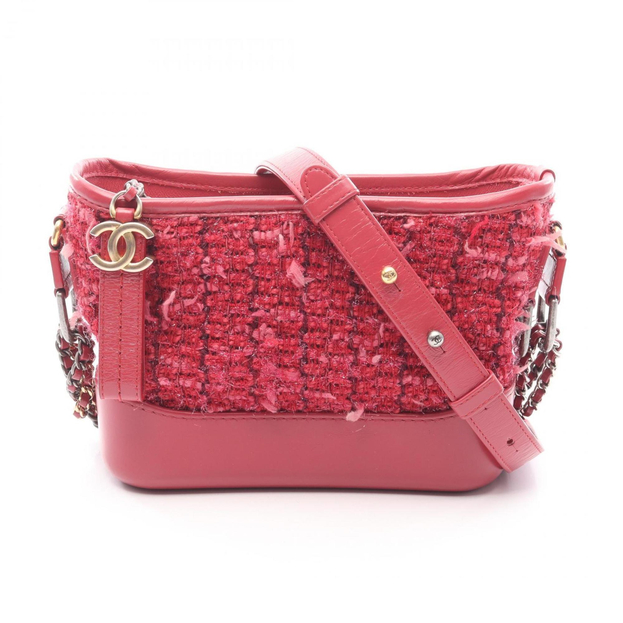 CHANEL Gabrielle de Chanel Small Hobo Shoulder Bag, Fabric and Leather, Women's, Red