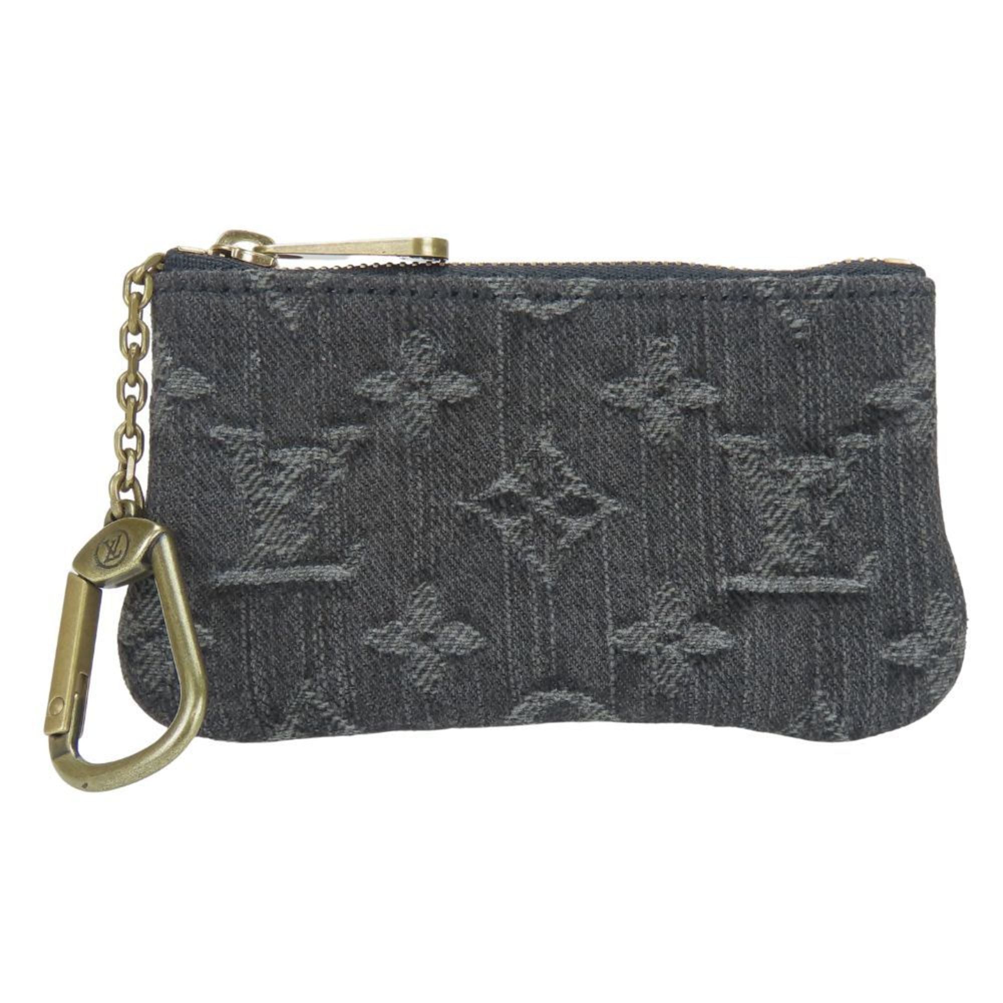 Louis Vuitton Wallet/Coin Case Pochette Cle M95616 Monogram Denim Grey Black Women's Men's LOUIS VUITTON