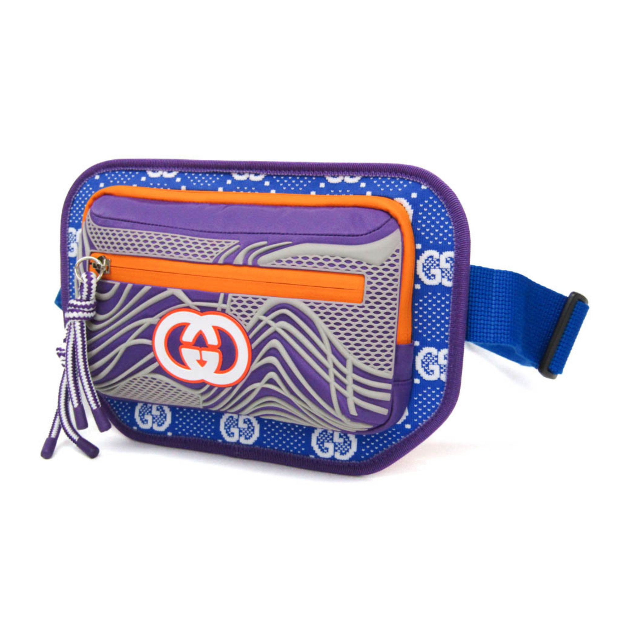 Gucci Interlocking G 752102 Men,Women Nylon,Canvas Fanny Pack,Sling Bag Blue,Multi-color,Purple