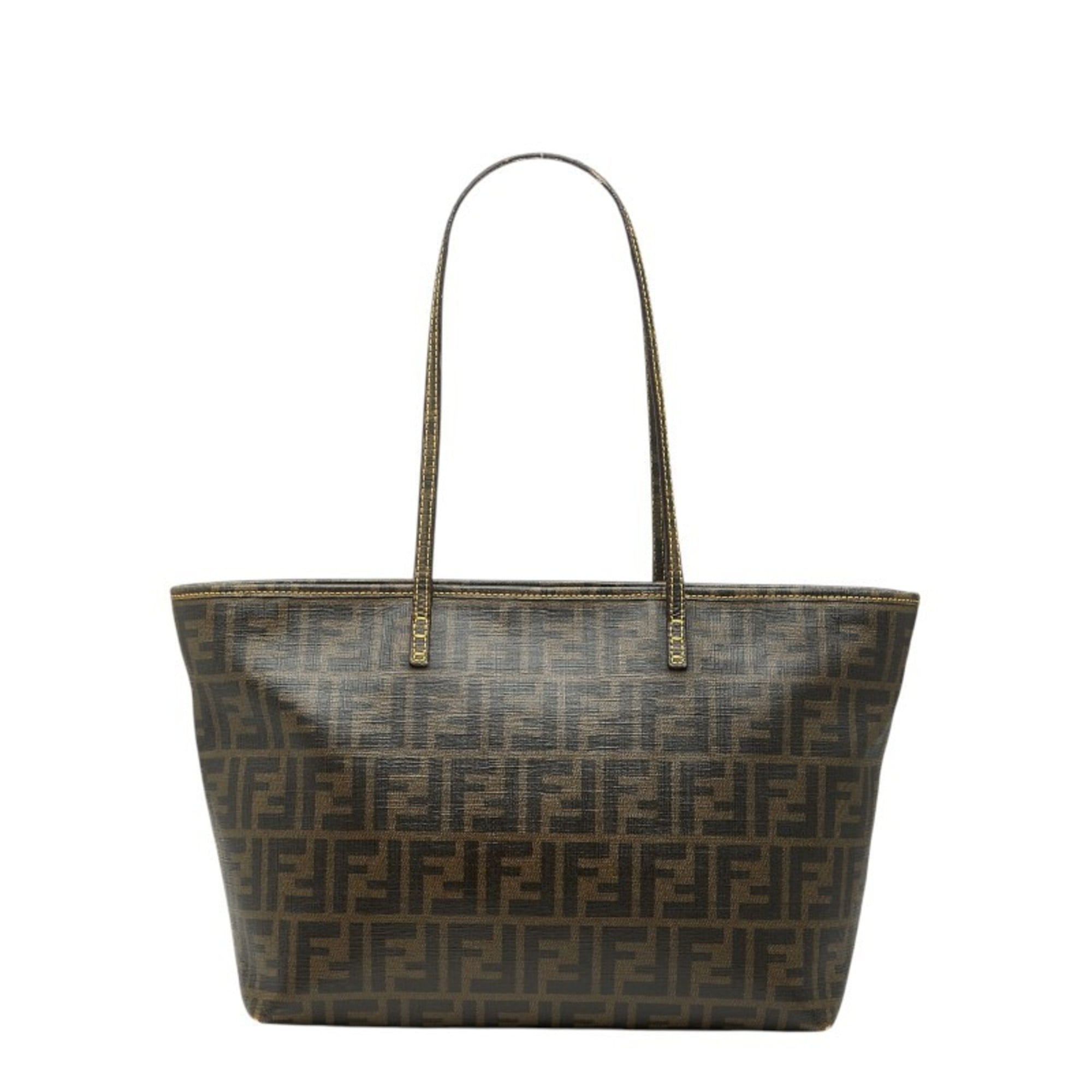 Fendi Zucca Tote Bag 8BH198 Brown Leather Women's FENDI