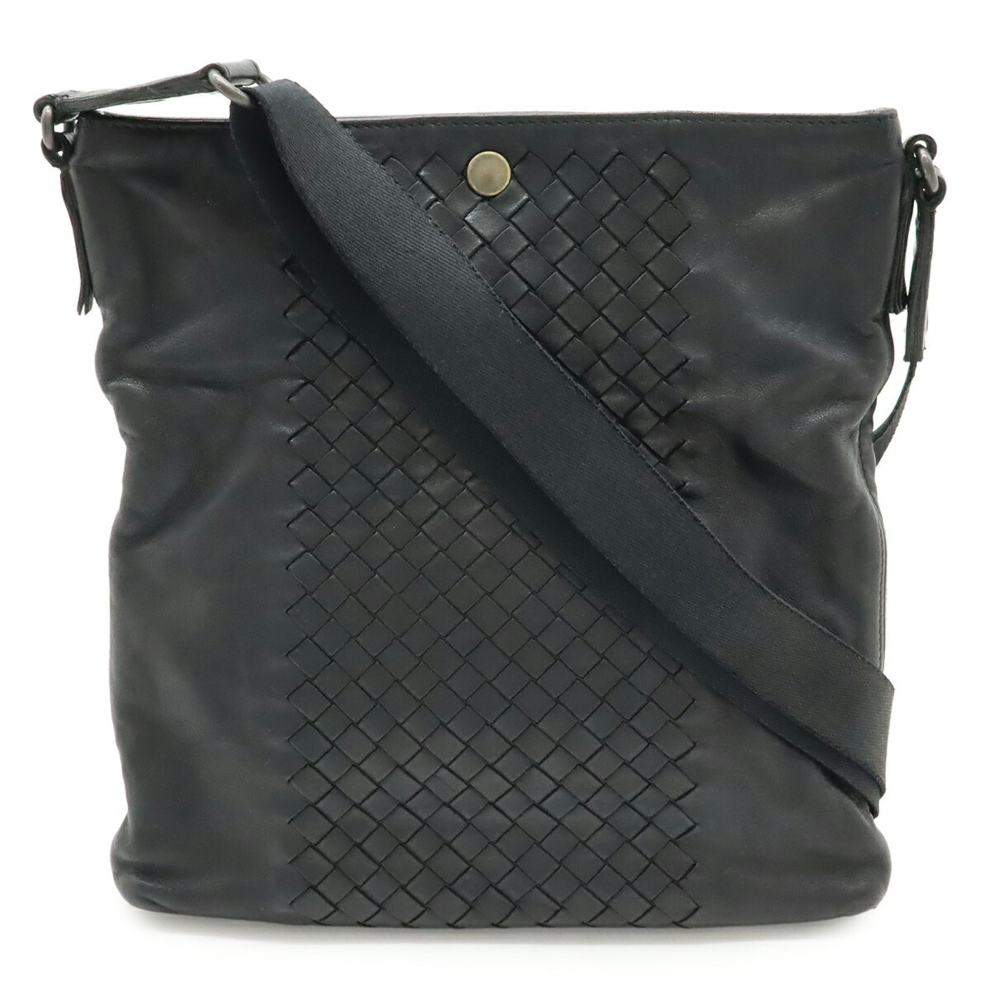 BOTTEGA VENETA Bottega Veneta Intrecciato Shoulder Bag Leather Black