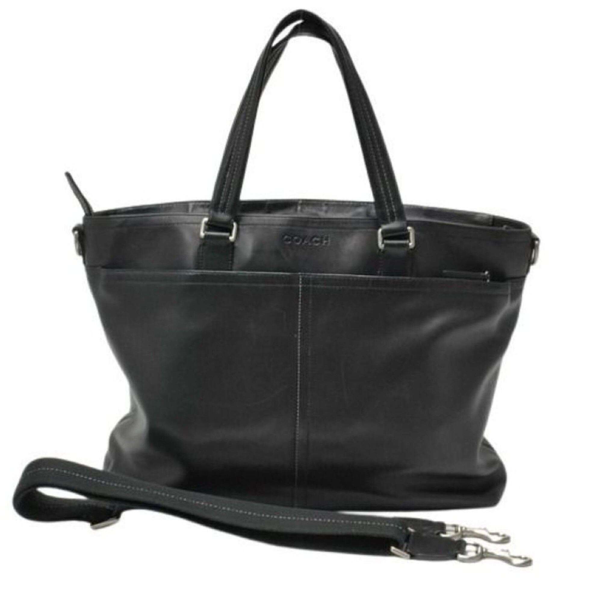 COACH Lexington Tote Bag F70673 Black Leather Women's Handbag Shoulder