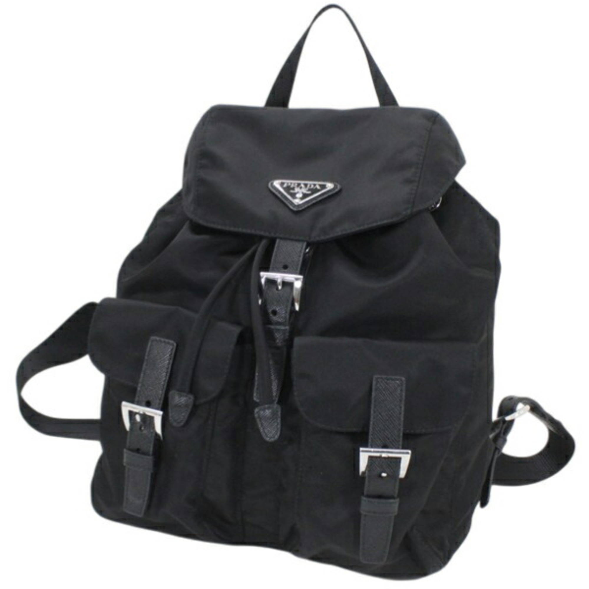 Prada Backpack, Rucksack, Nylon and Leather, Black, Women's, 1BZ677 NERO PRADA KM3228