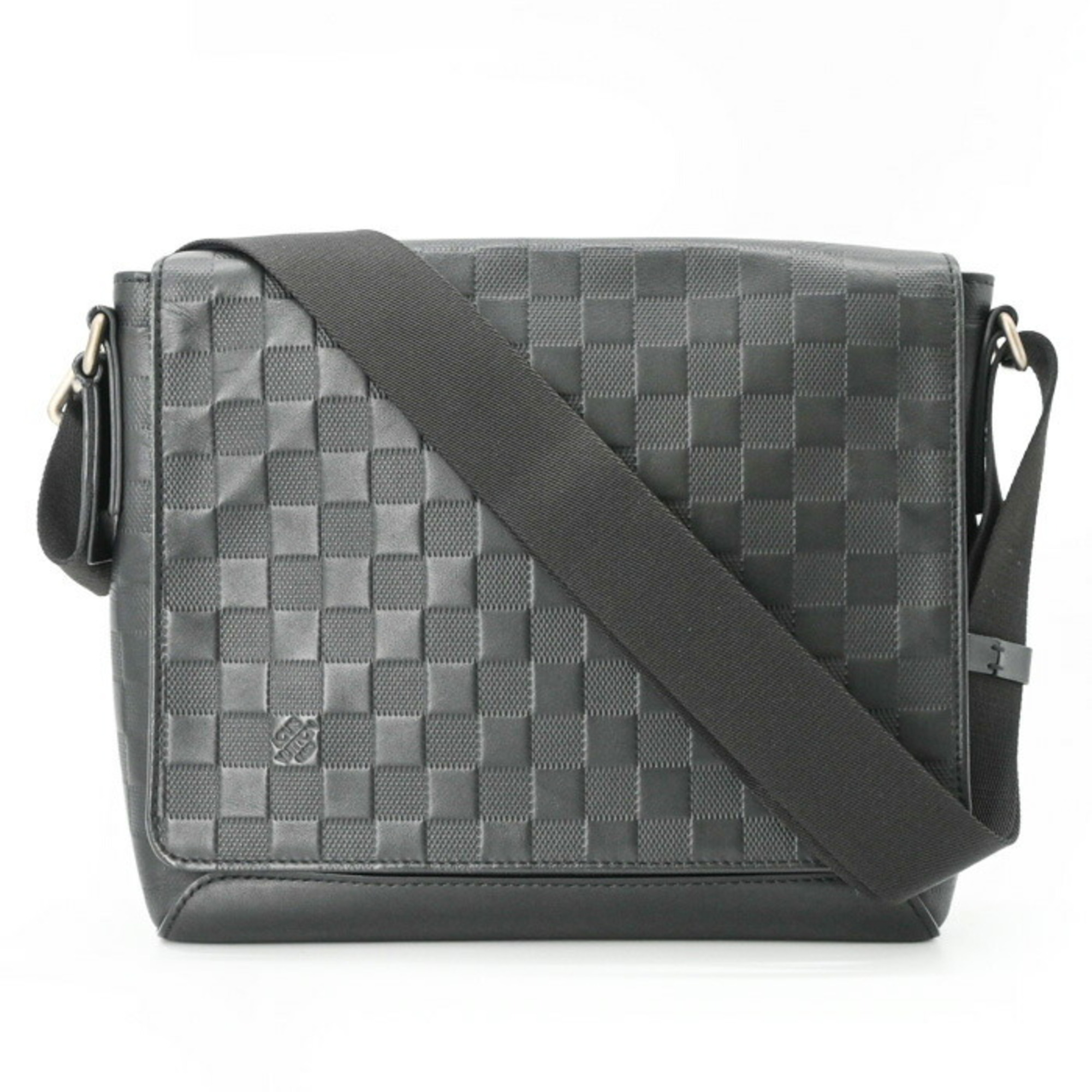 LOUIS VUITTON Damier Infini District PM Shoulder Bag, Black, N41033