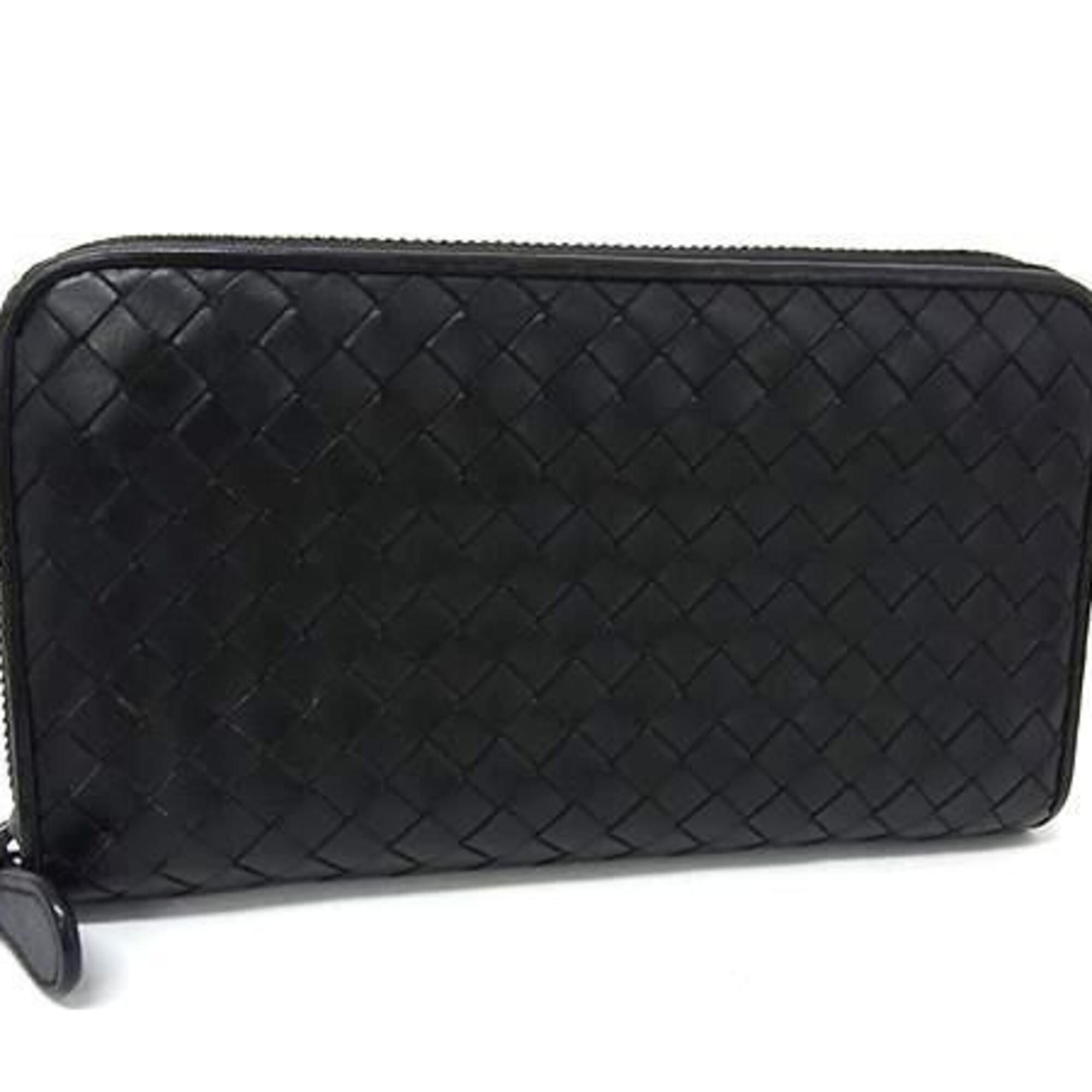 BOTTEGA VENETA Bottega Veneta Long Wallet Intrecciato 114076 Black Leather Men's Women's Round