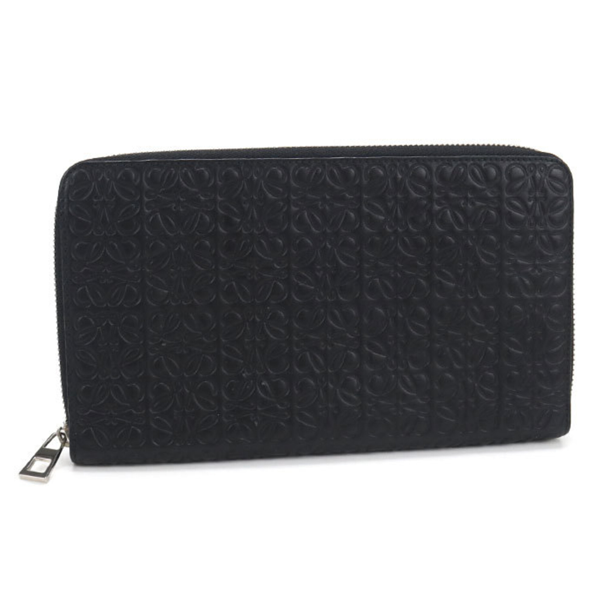 LOEWE (Loewe) Long Wallet, Round Zip-Around Repeat Anagram, Men's and Women's, Black