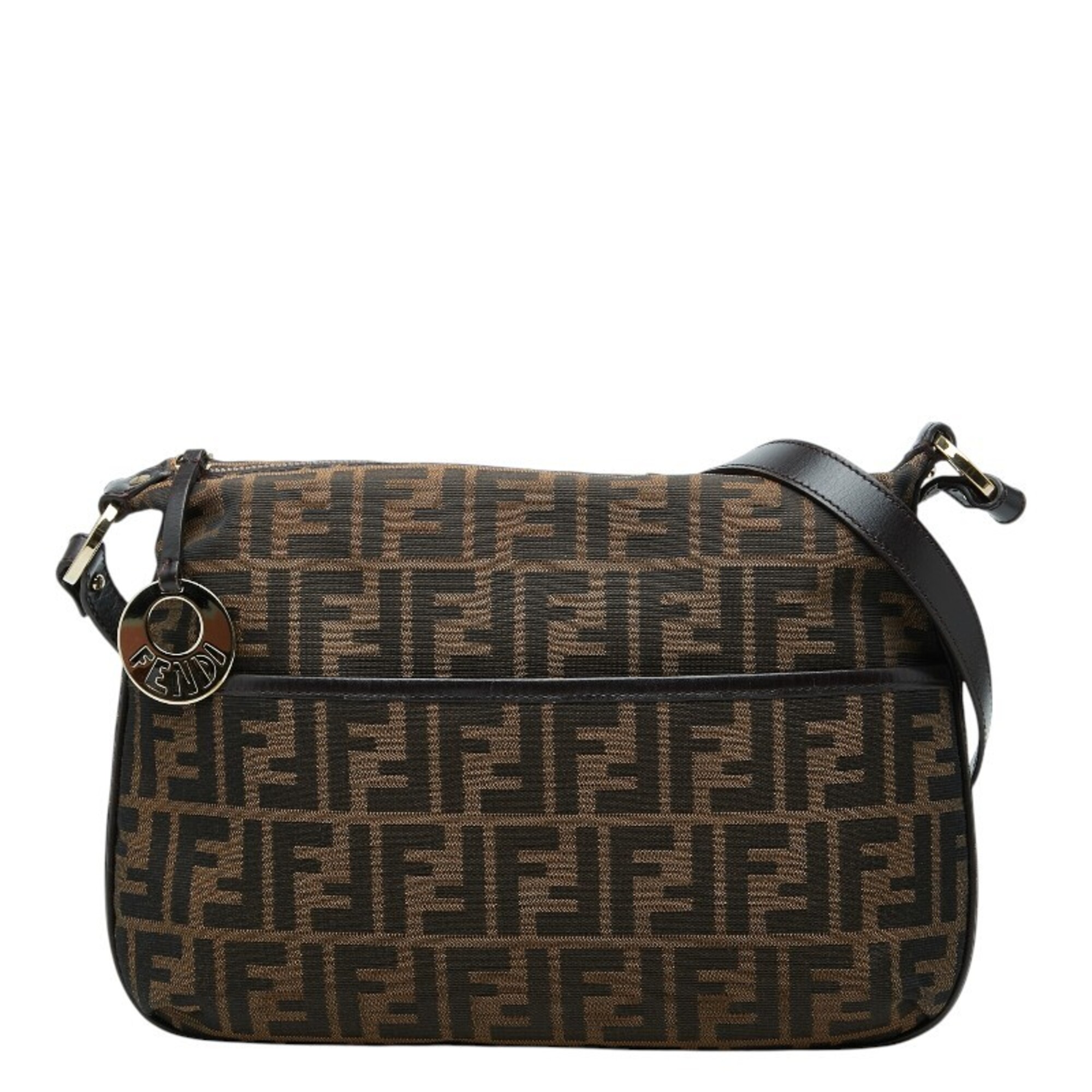 Fendi Zucca Crossbody Shoulder Bag 8BT190 Brown Canvas Leather Women's FENDI