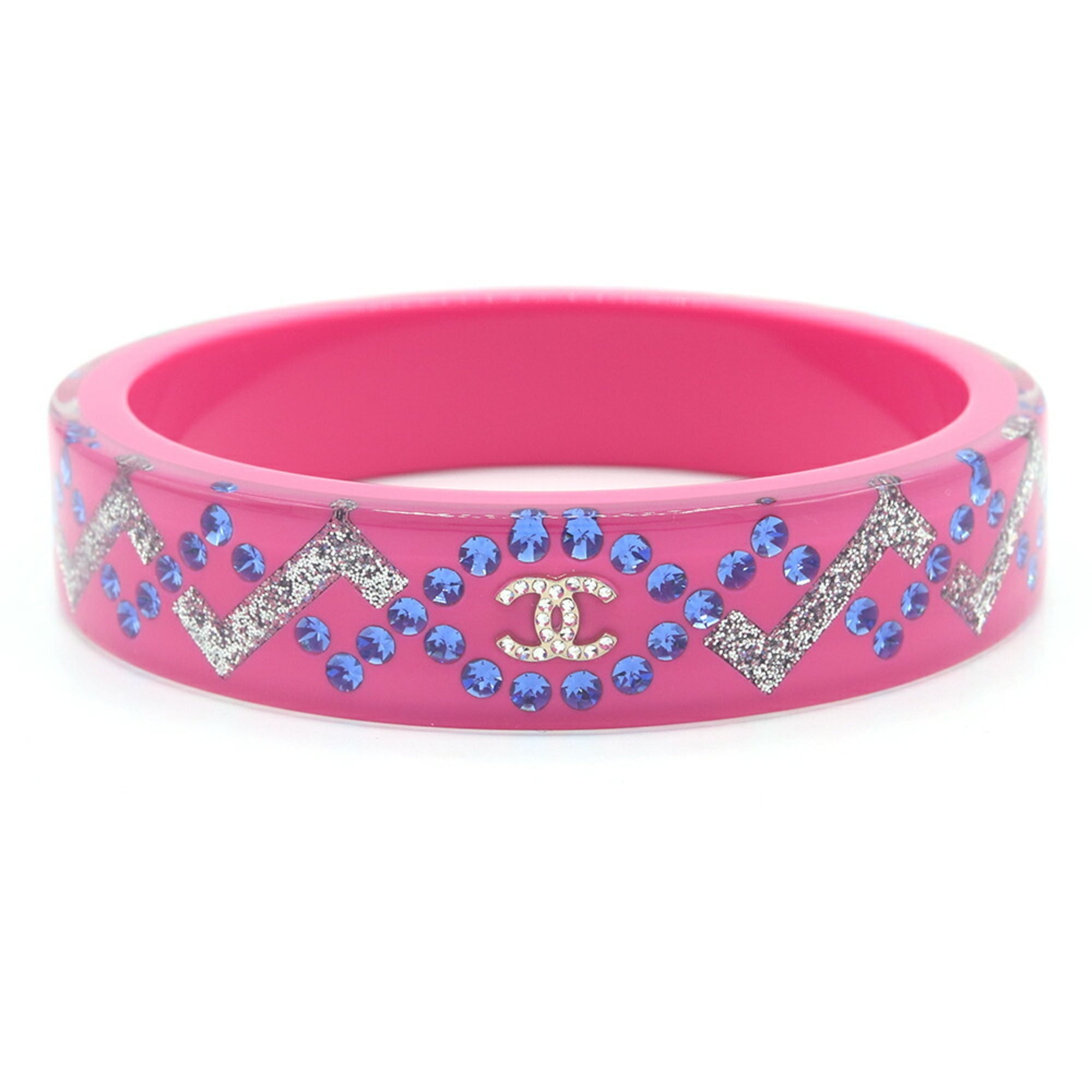Chanel Bangle, Pink, Acrylic Resin, 18C, 2018 Model, Bracelet, Coco Mark, Women's, CHANEL