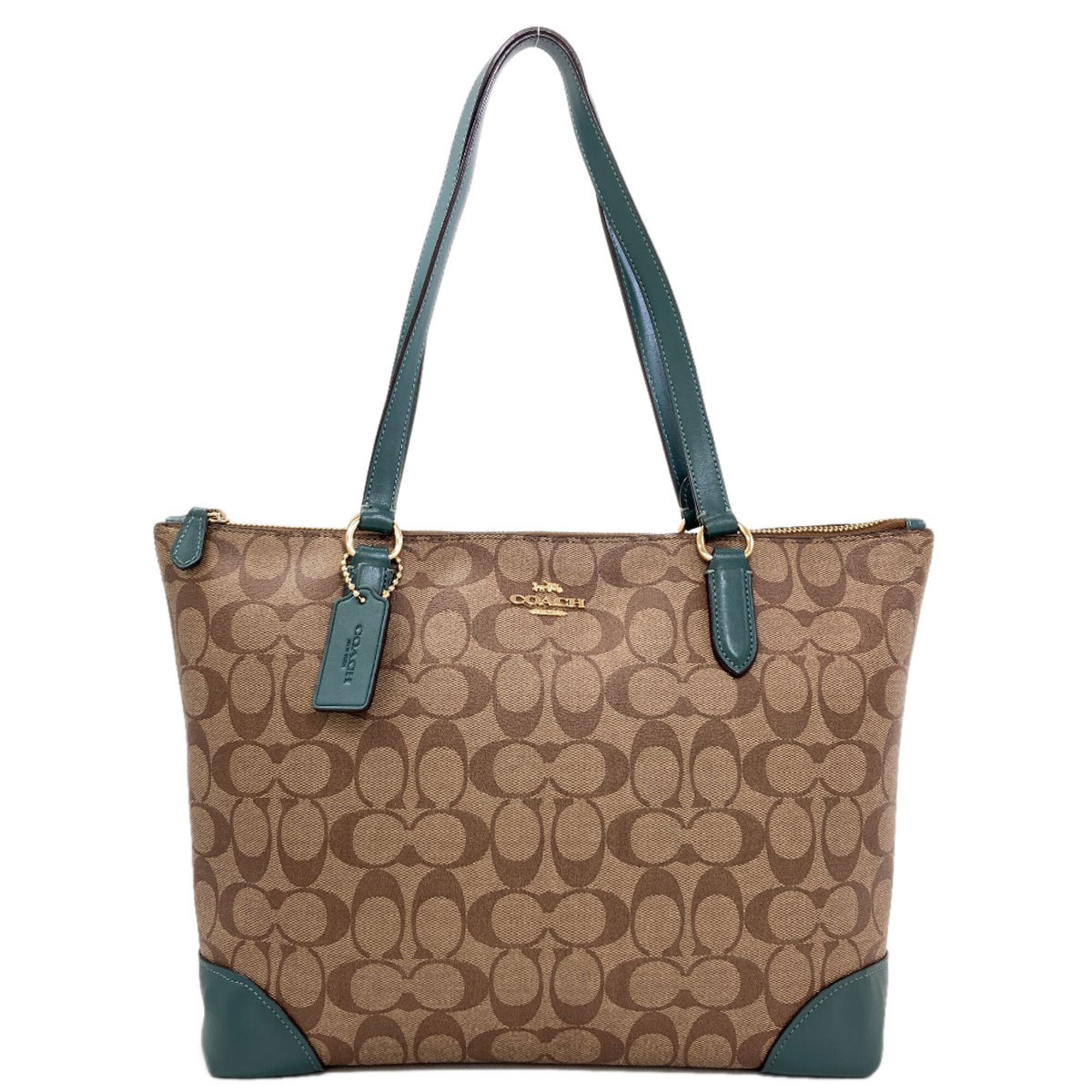 Coach F29208 Signature Tote Bag PVC/Leather Women's COACH