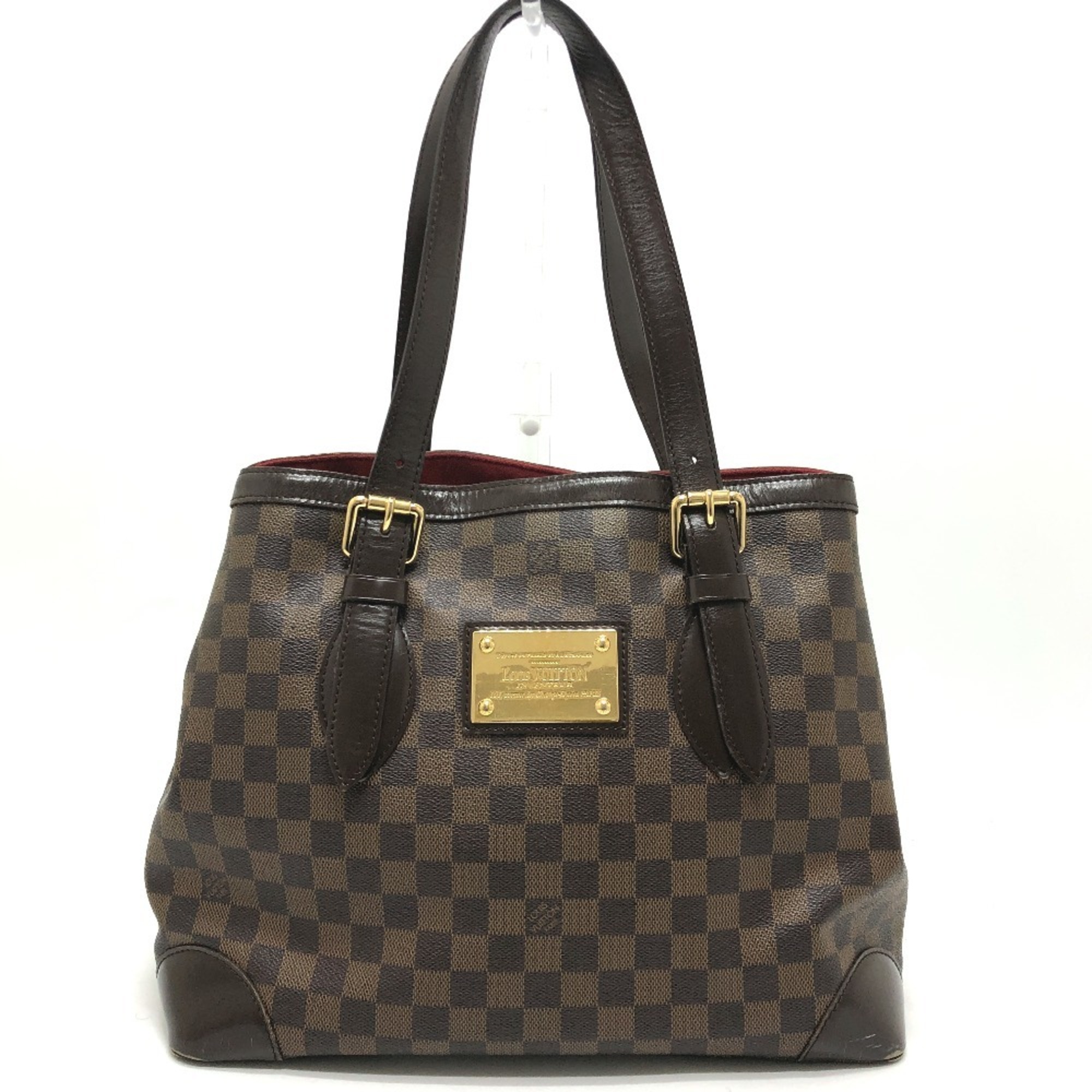 LOUIS VUITTON N51204 Damier Hampstead MM Tote Bag, Shoulder Canvas, Ebene Brown. (Men's and Women's)