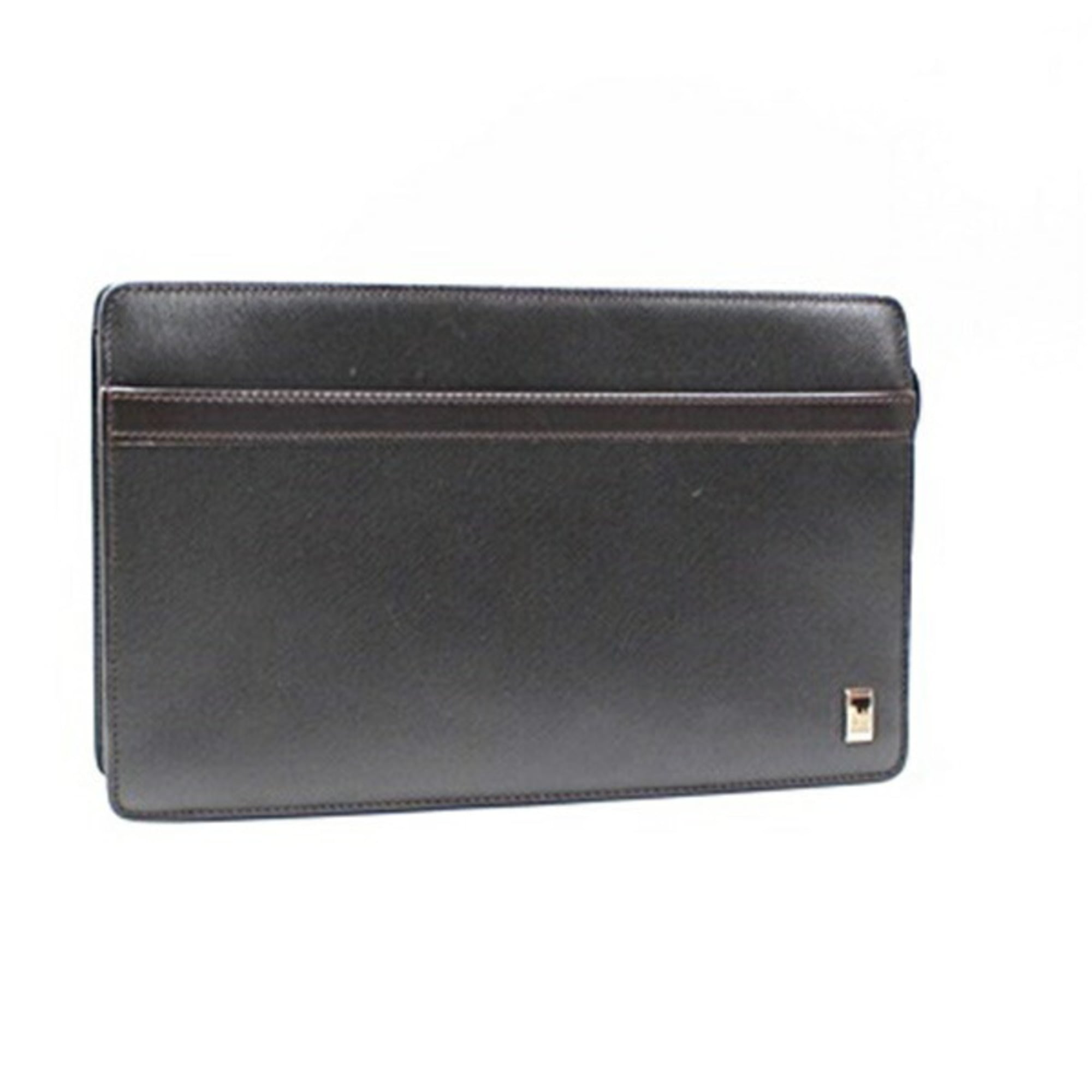 Dunhill men's dark brown leather clutch bag.