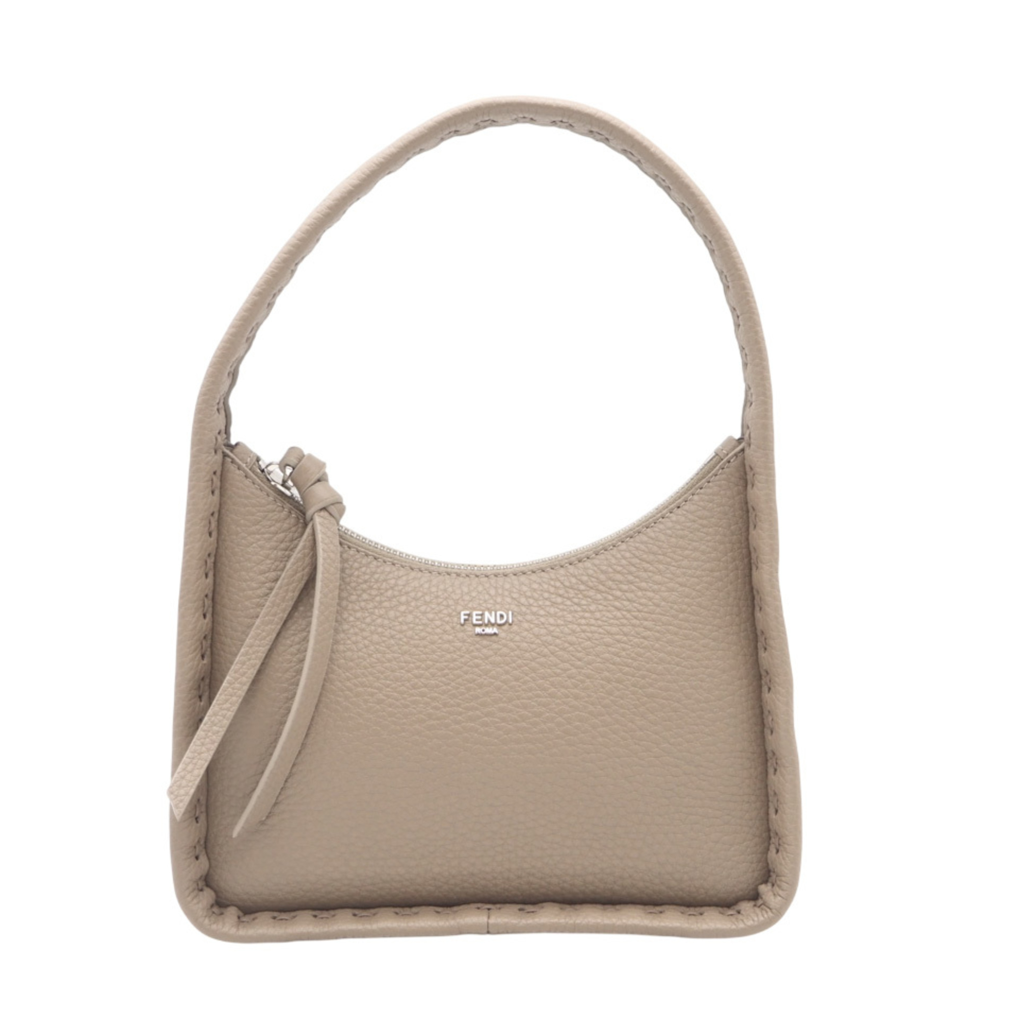 FENDI Selleria Fendessence Handbag 8BS094 Beige Leather Women's