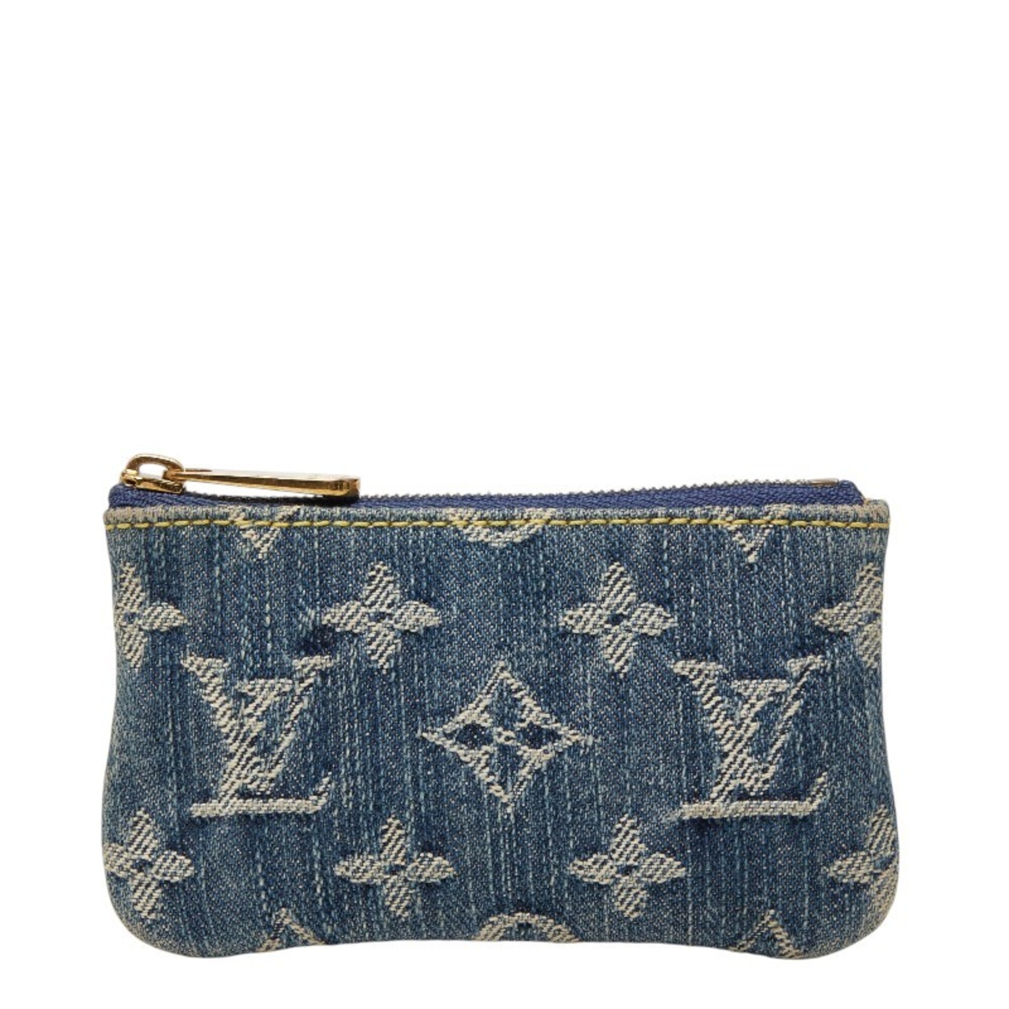 Louis Vuitton Monogram Denim Pochette Cle Key Case Wallet/Coin M95343 Blue Women's LOUIS VUITTON