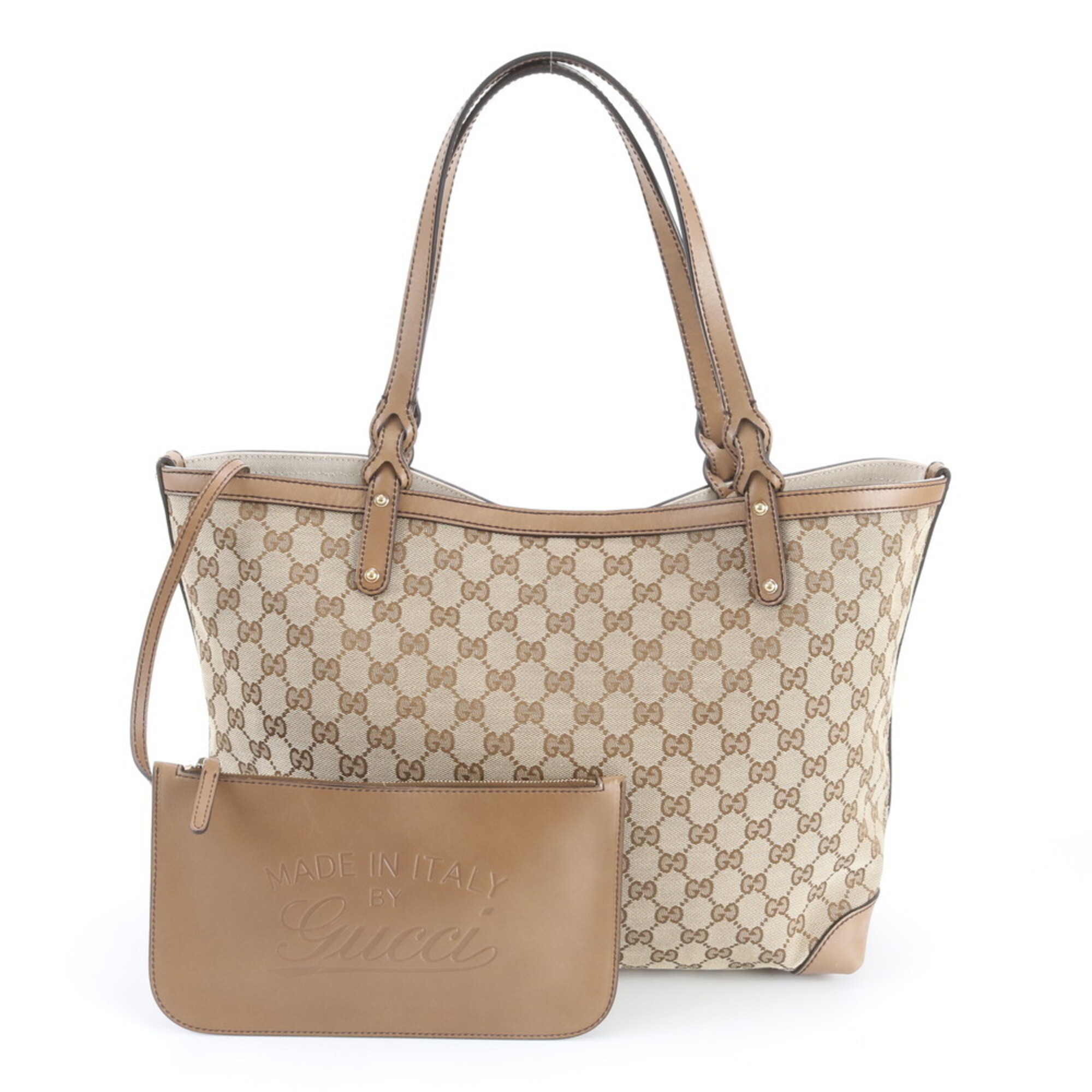 Gucci GG Canvas 247209 Leather Tote Bag, Handbag, Shoulder Women's