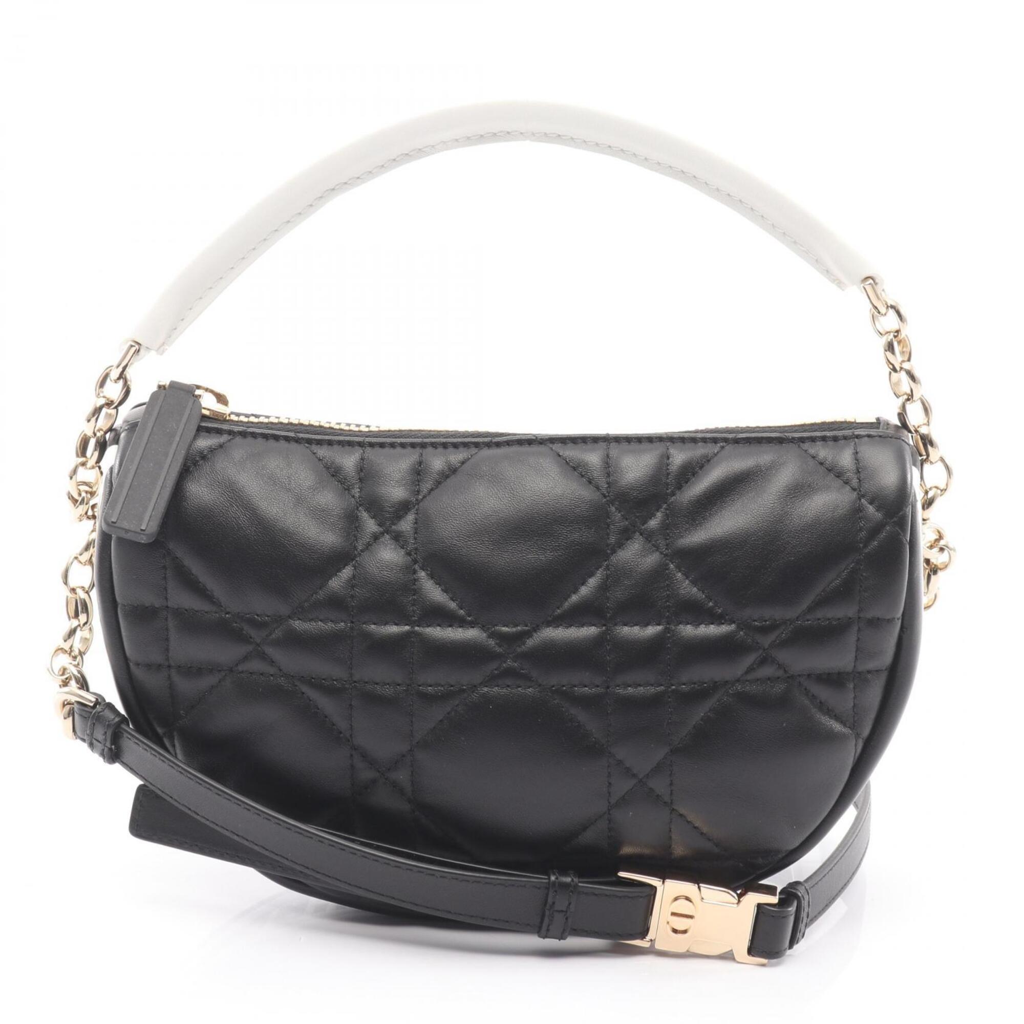 Christian Dior Dior VIBE Hobo Cannage 2-Way Shoulder Bag/Handbag, Leather, Women's, Black